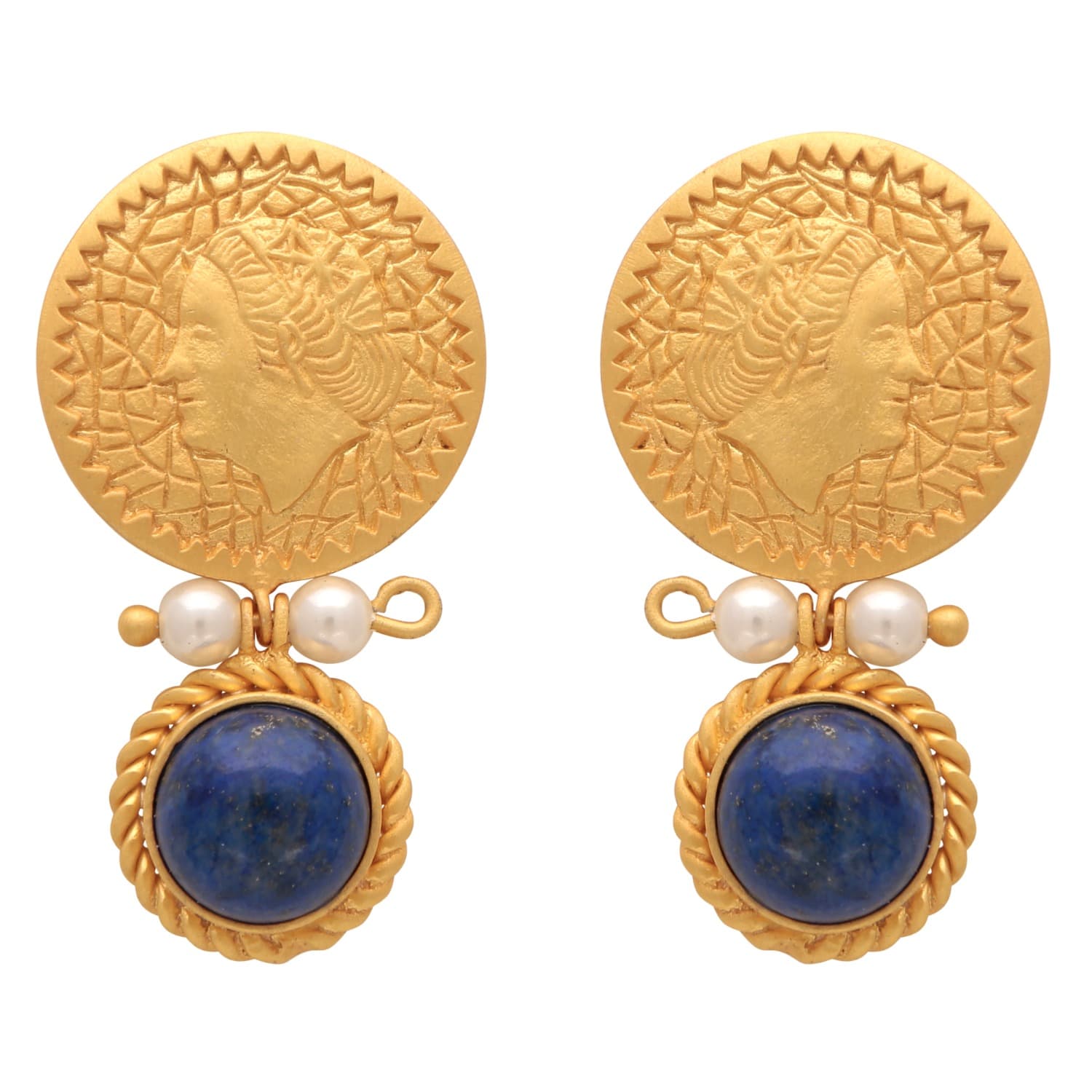 lapis earrings gold