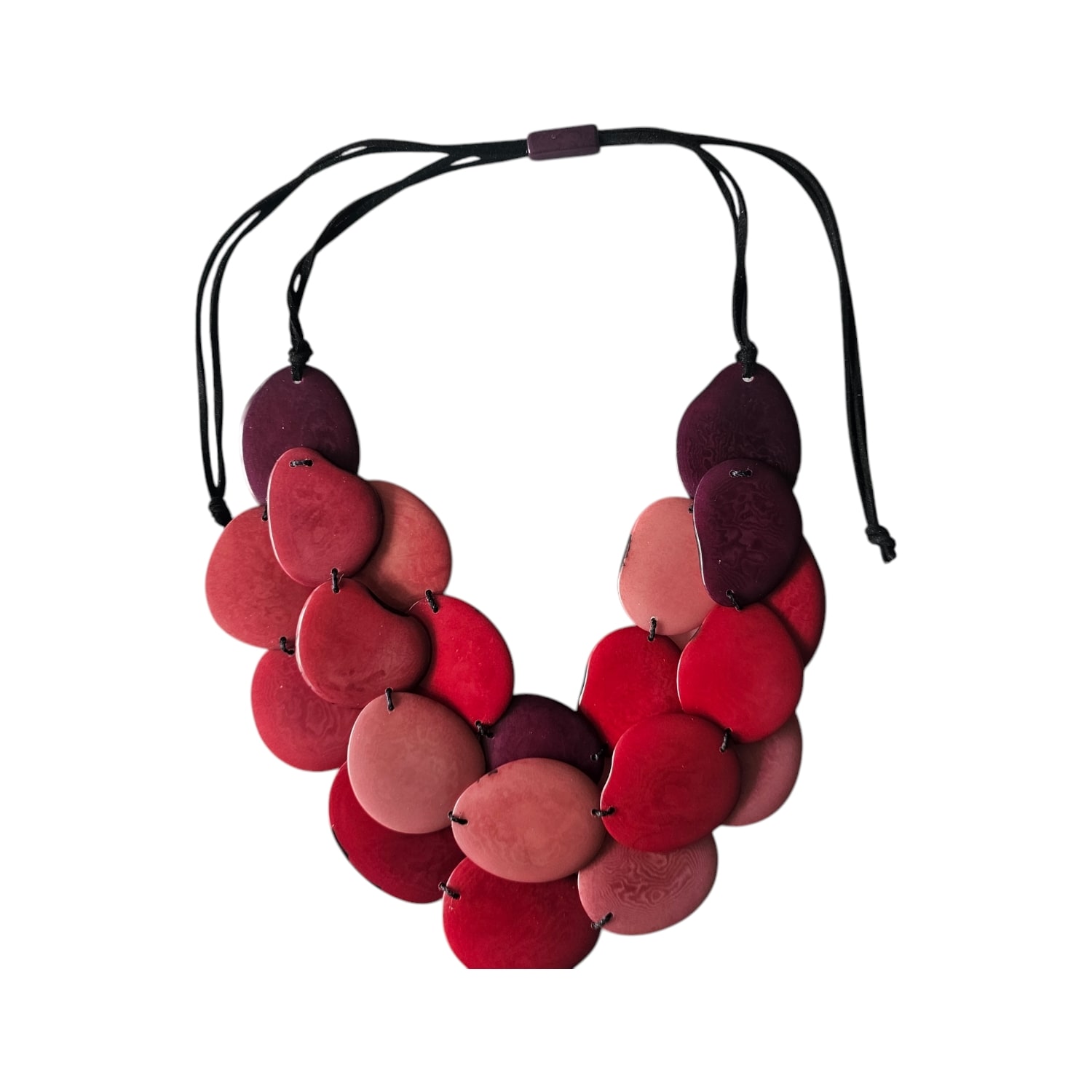 Shamuk Women's Pink / Purple Tagua Necklace Pink And Aubergine