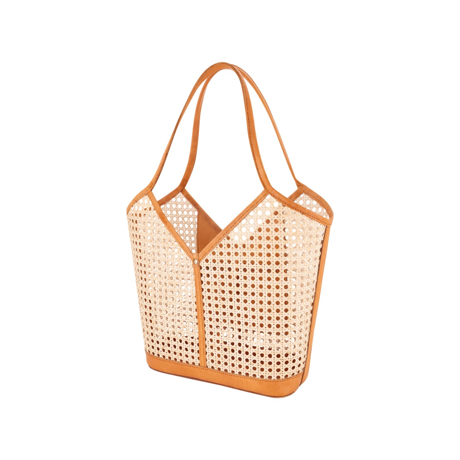 Women’s Sophie Rattan & Leather Tote - Brown Ohsun