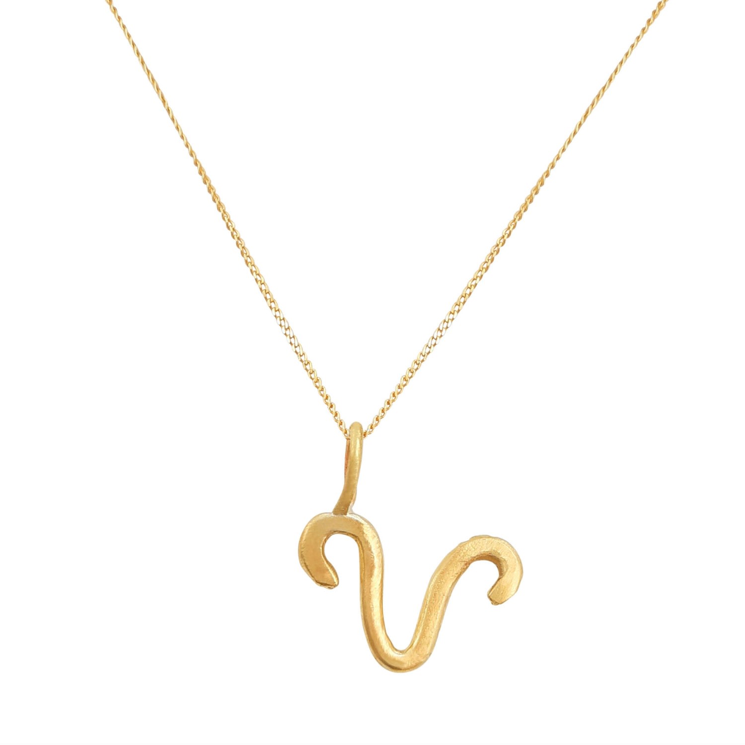 Lily Flo Jewellery Women's Aries Solid Yellow Gold Pendant Necklace