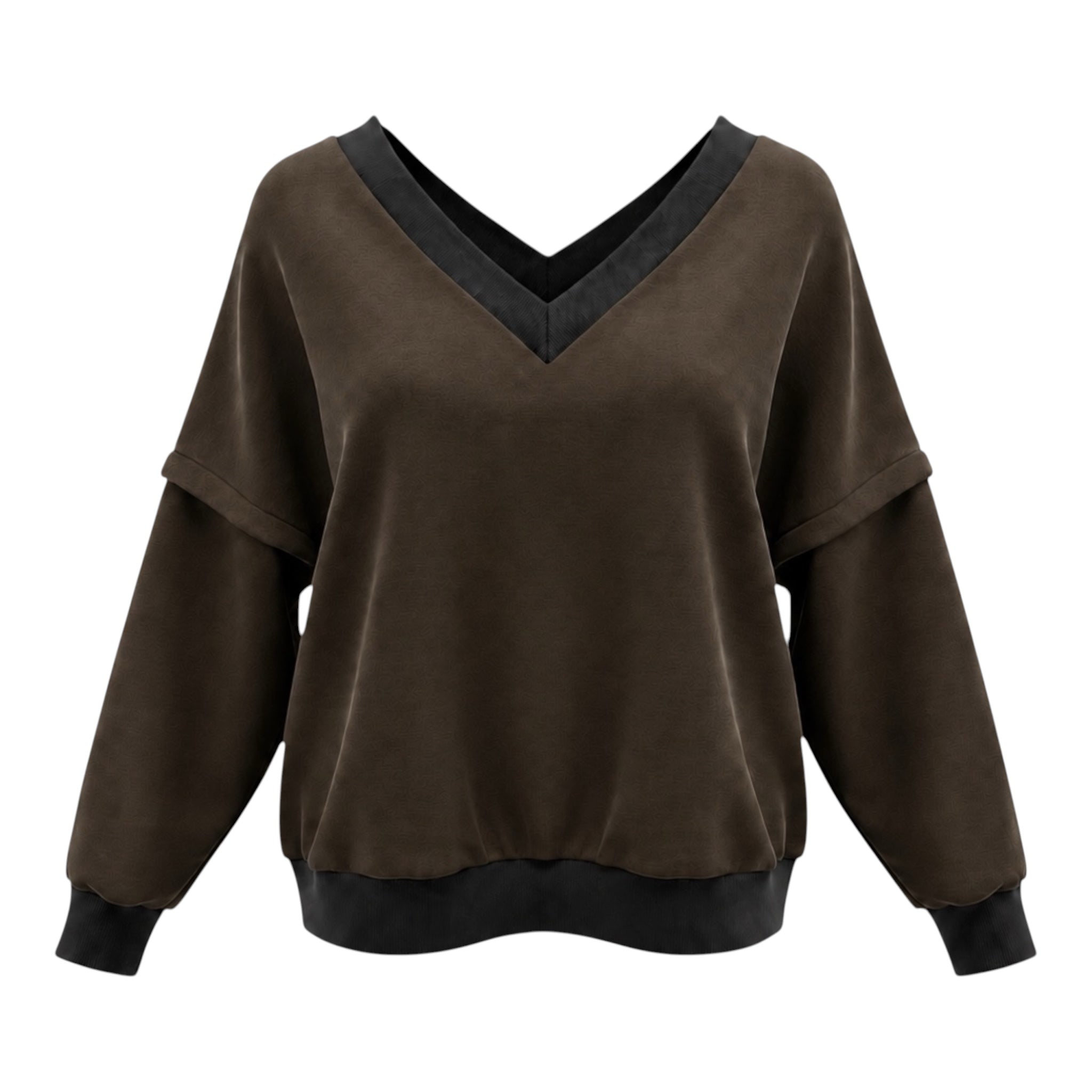 Beira Women's Green Victoria V-neck Sweatshirt – Khaki