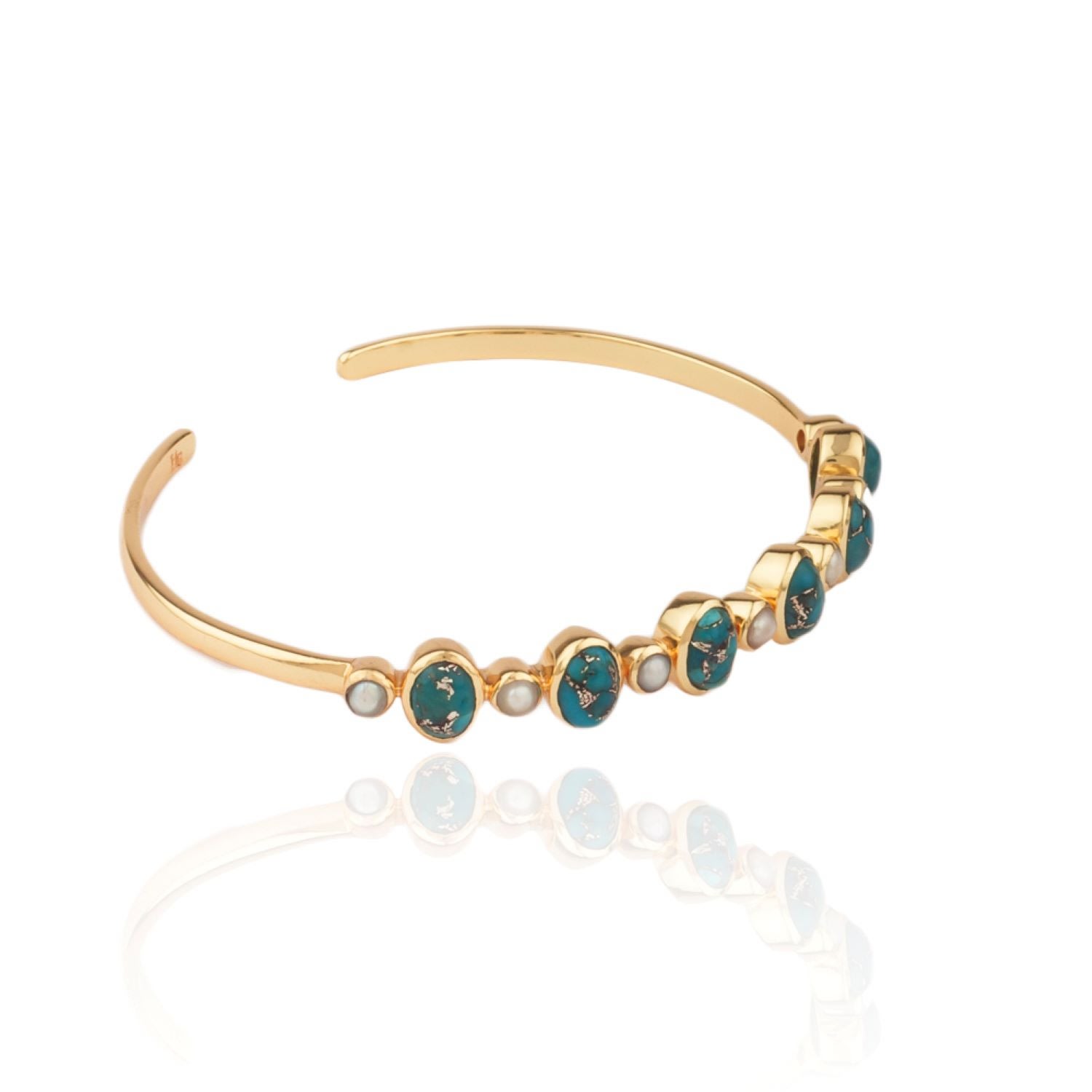 Women’s Gold Denise Bracelet With Semi-Precious Stones And Pearls House of Elliott