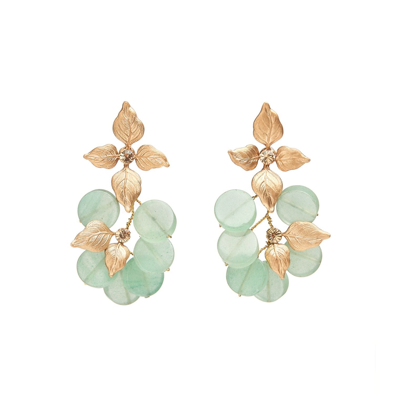 Stephanie Browne Australia Women's Gold / Green Siam Earrings In Multi