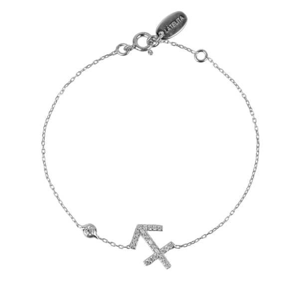 Latelita London Zodiac Horoscope Star Sign Bracelet Sagittarius Silver In Silver