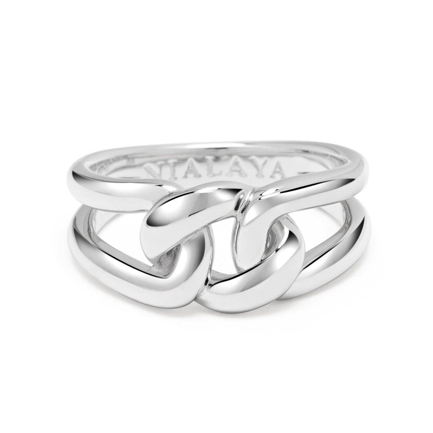 Nialaya Men's Sterling Silver Knot Ring In White