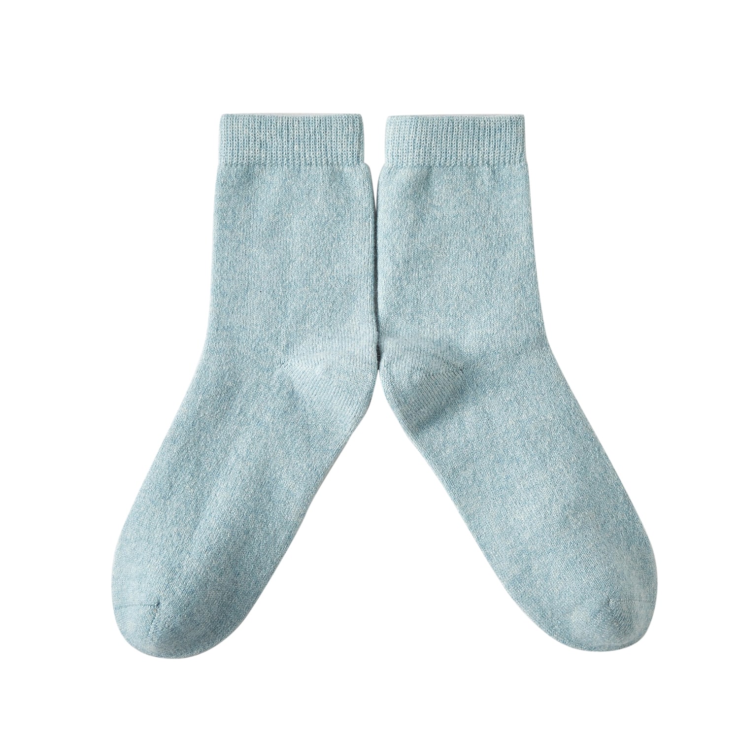 Soft Strokes Silk Women's Cashmere Quarter-length Socks Set Of Two - Meditating Lamb Collection In Highland Blue In Blue