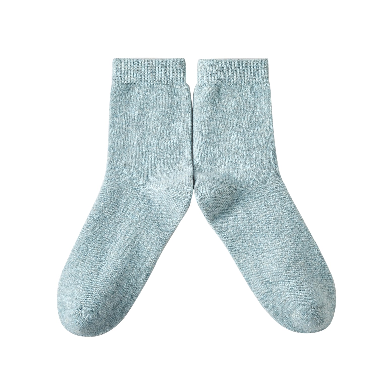 Women’s Cashmere Quarter-Length Socks Set Of Two - Meditating Lamb Collection In Highland Blue Large Soft Strokes Silk