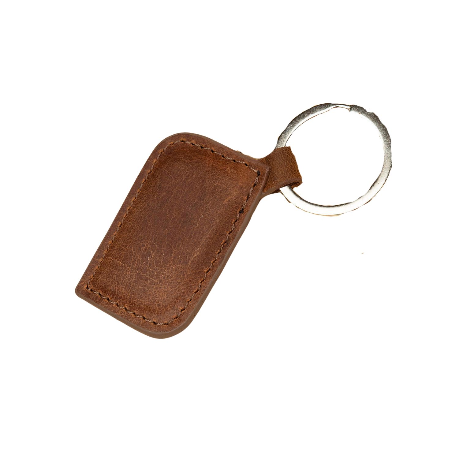 Leathere Yellow / Orange Stylish Leather Keychain - Dark Brown - Burbank