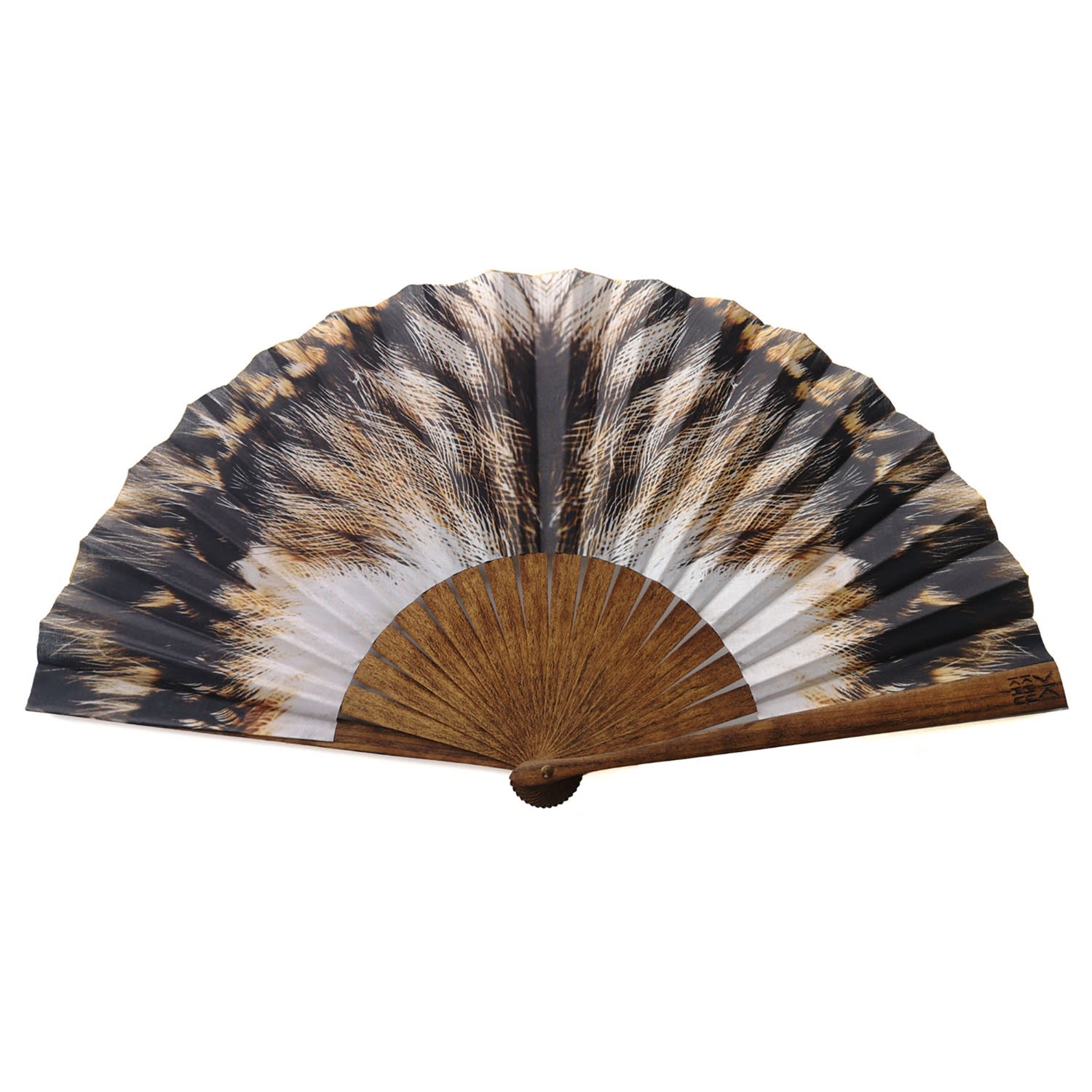 Khu Khu  Neutrals / White / Brown Red Kite Hand Fan