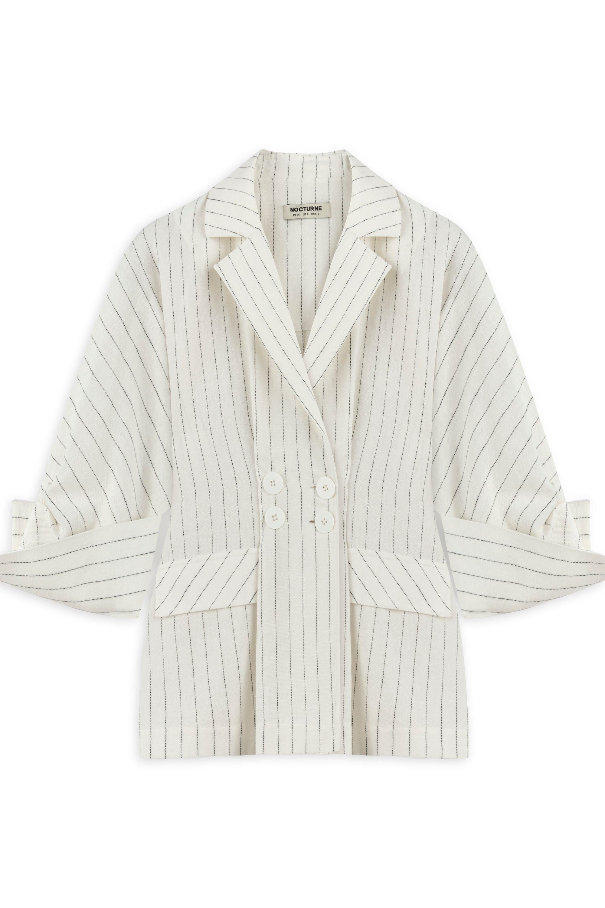Nocturne Women's Striped Linen Jacket
