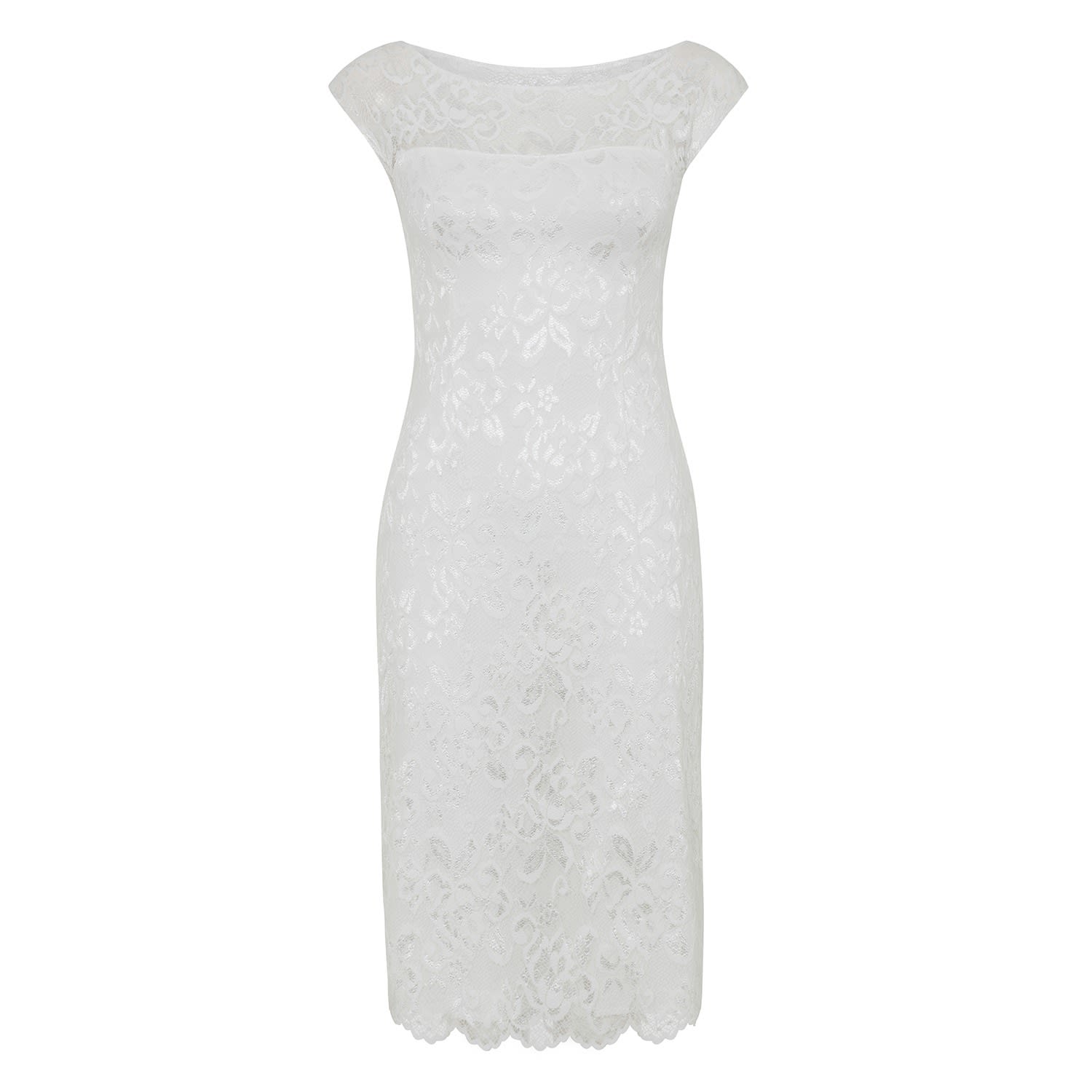 Alie Street Bridal Shift Dress Women's White Amber Lace Wedding Dress