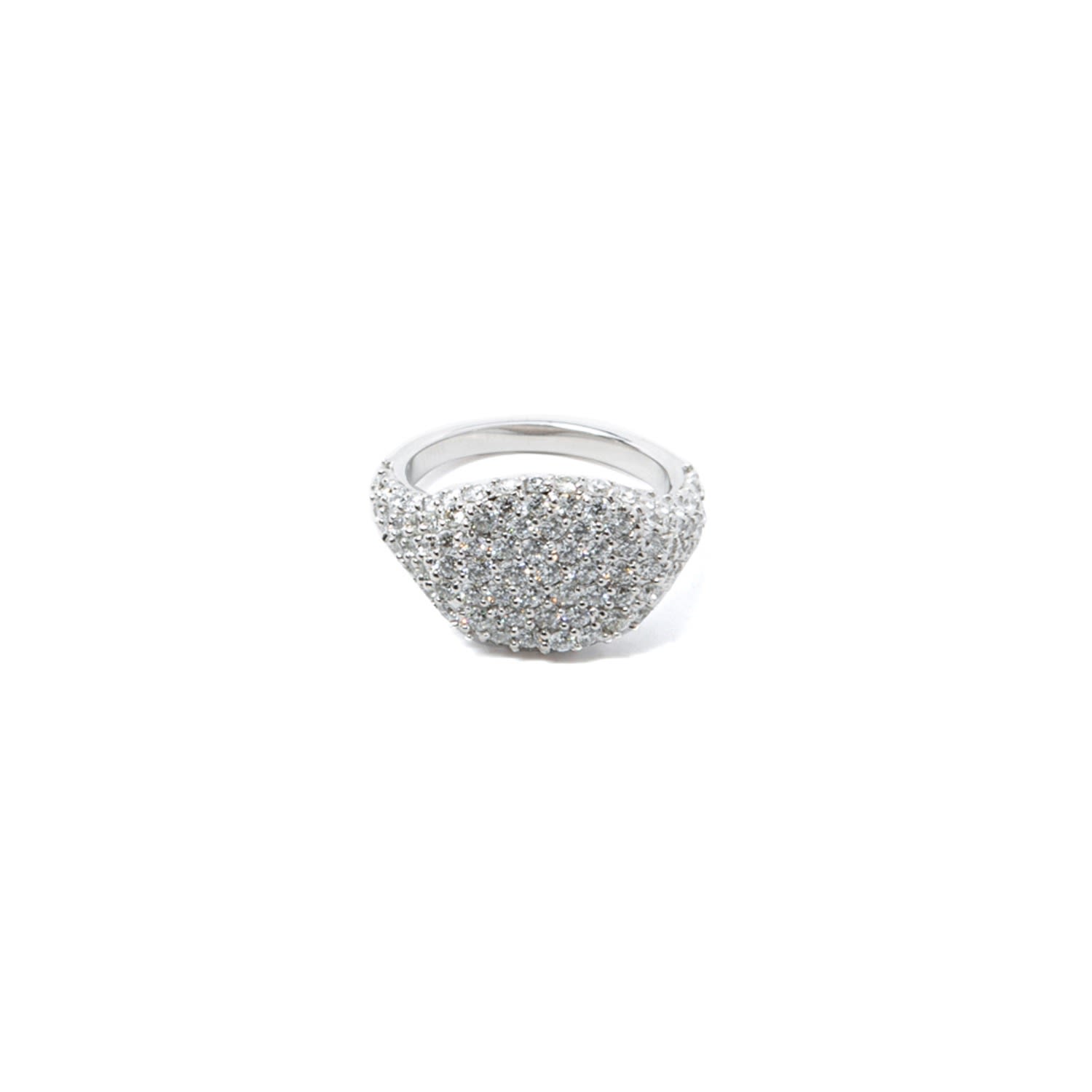 Women’s Silver Diamond Signet Ring Undefined Jewelry