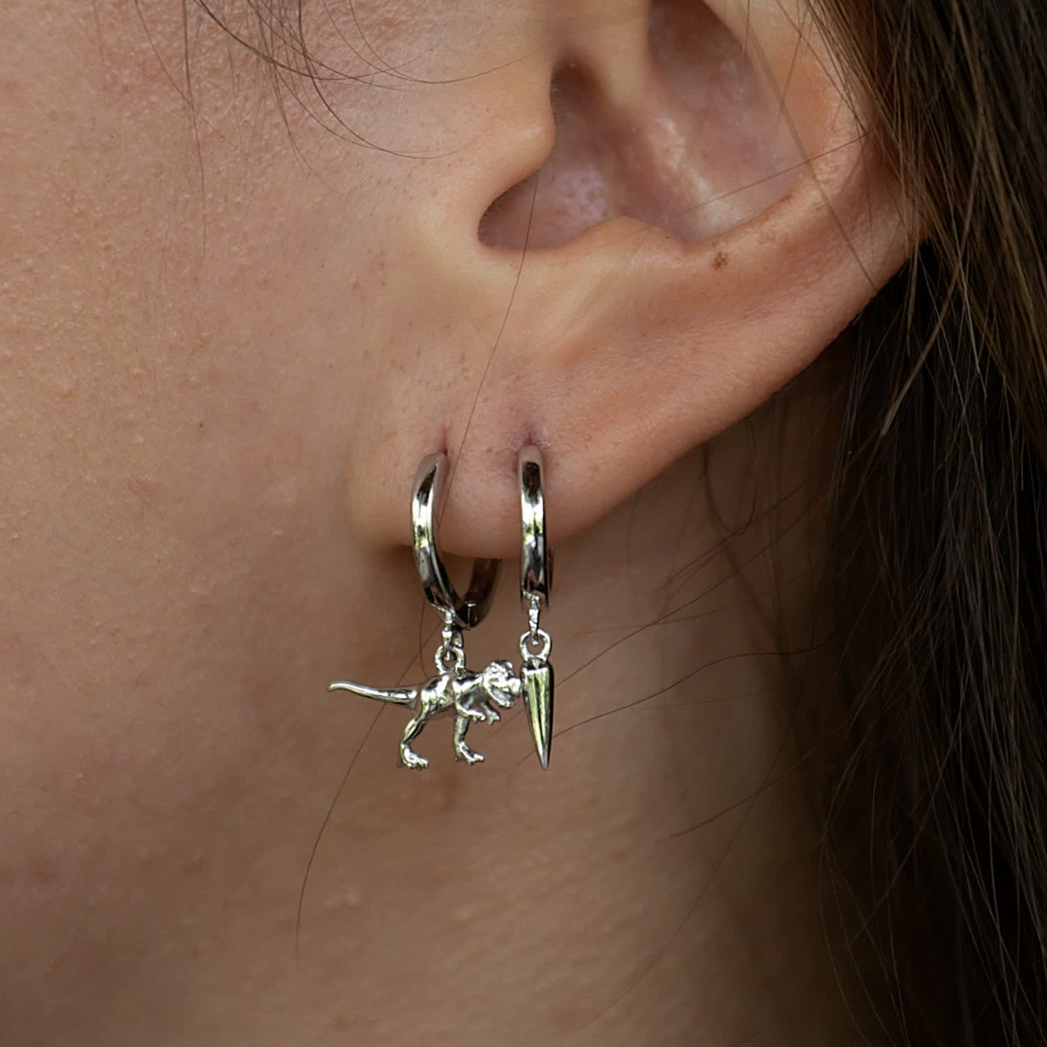 Large Liquid Hoop Earrings- Silver – Dinosaur Designs US