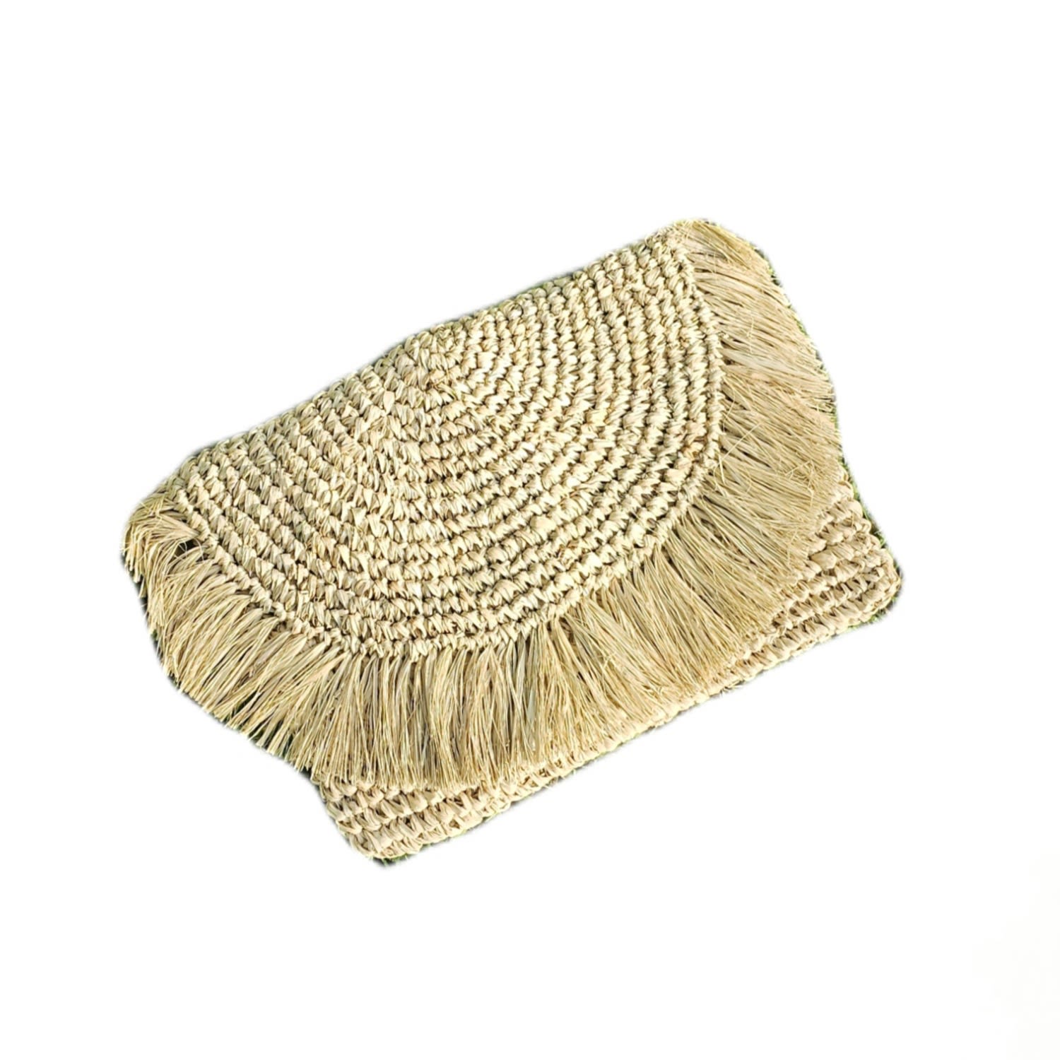 Ohsun Women's Neutrals Billie Raffia Clutch - Sand