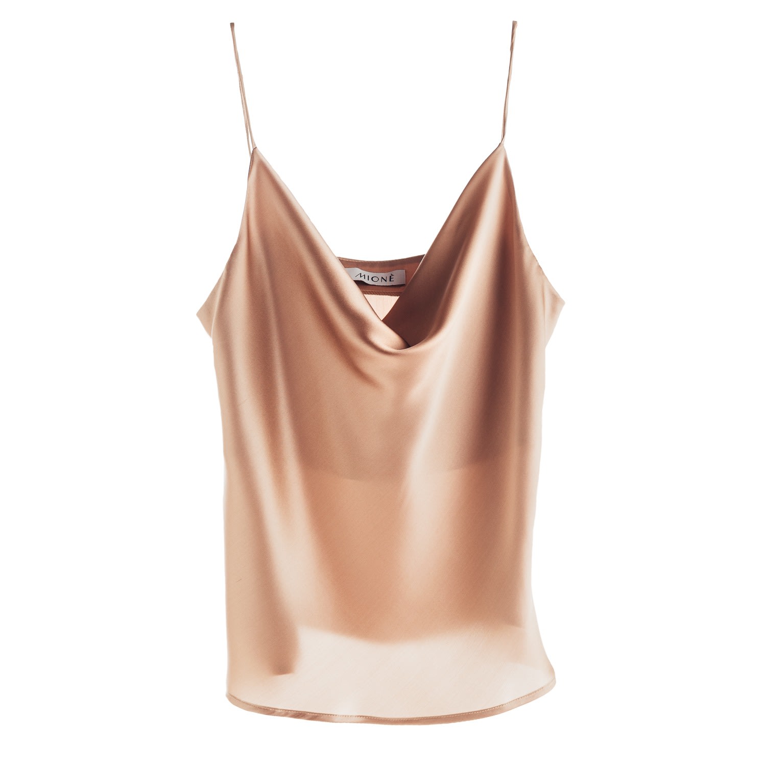 Mionè Women's Silk Camisole Top With Draped Detail - Gold