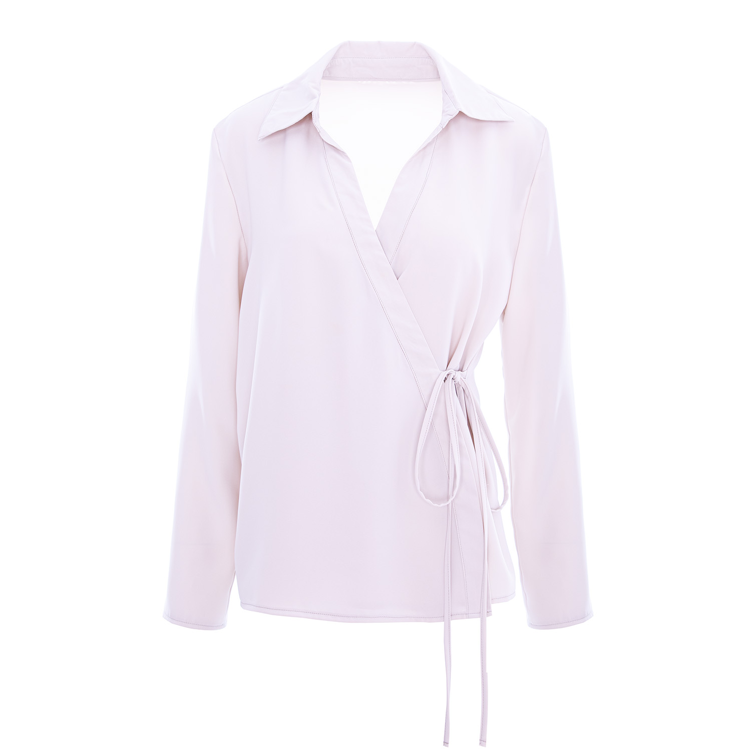 Bluzat Women's Neutrals Beige Wrap Blouse In Beige
