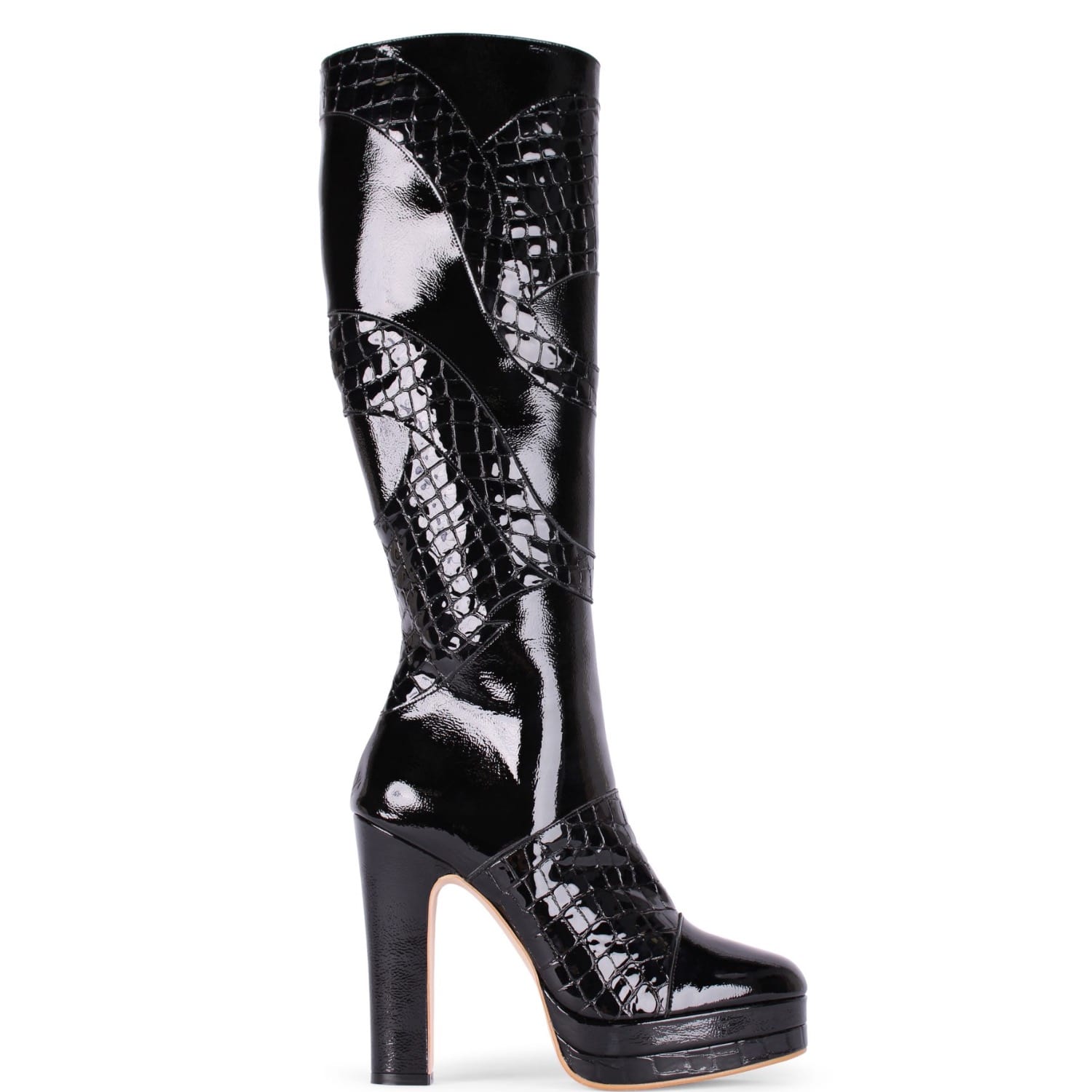Terry De Havilland Women's River Gloss Black Platform Boot In Black