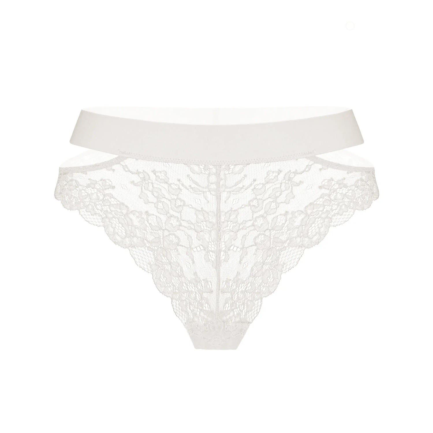 Monique Morin Lingerie Women's White Wild Lace Crystal Cheeky In White
