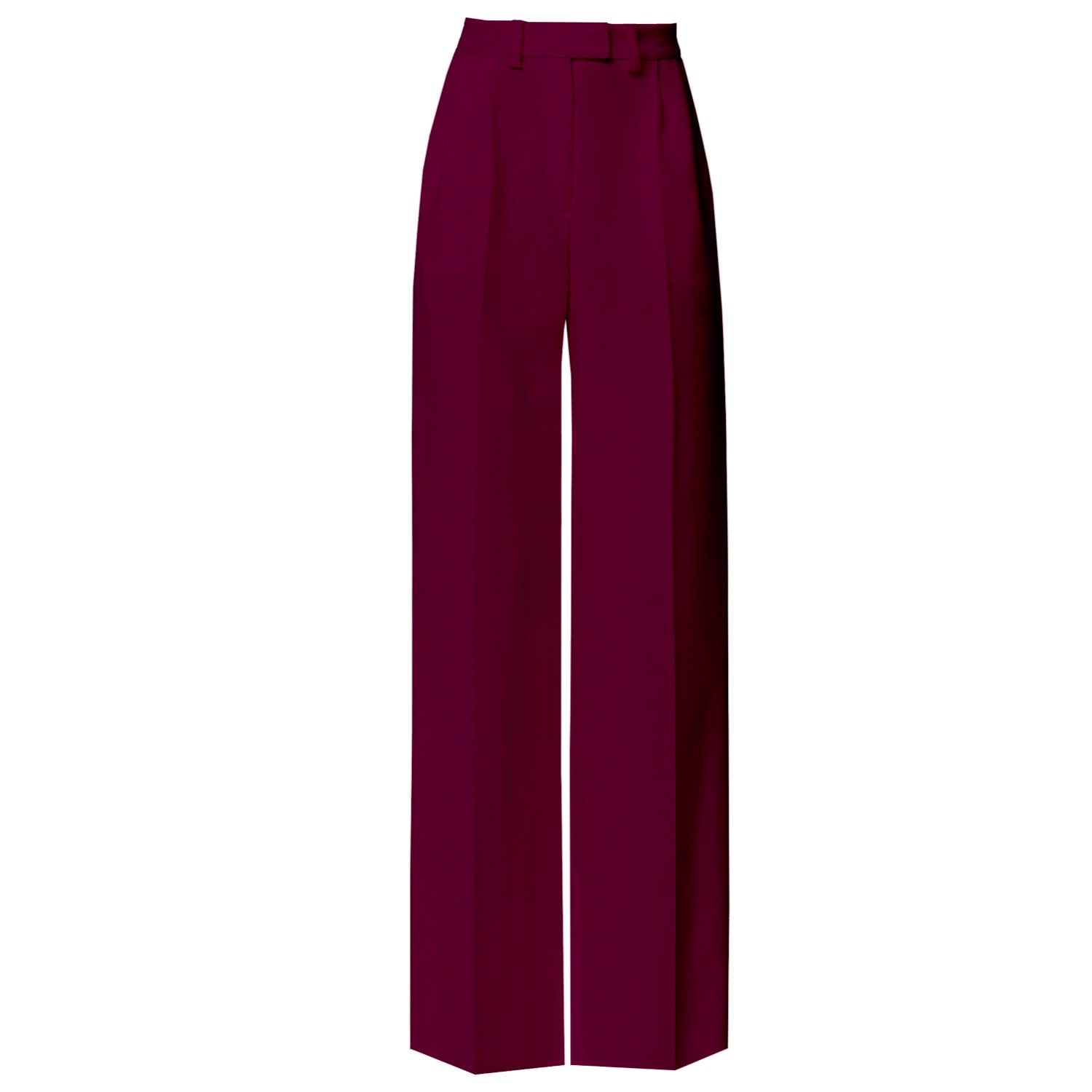 Burgundy High-Waisted Wide-Leg Trousers Sanremo | Angelika Jozefczyk | Wolf  & Badger