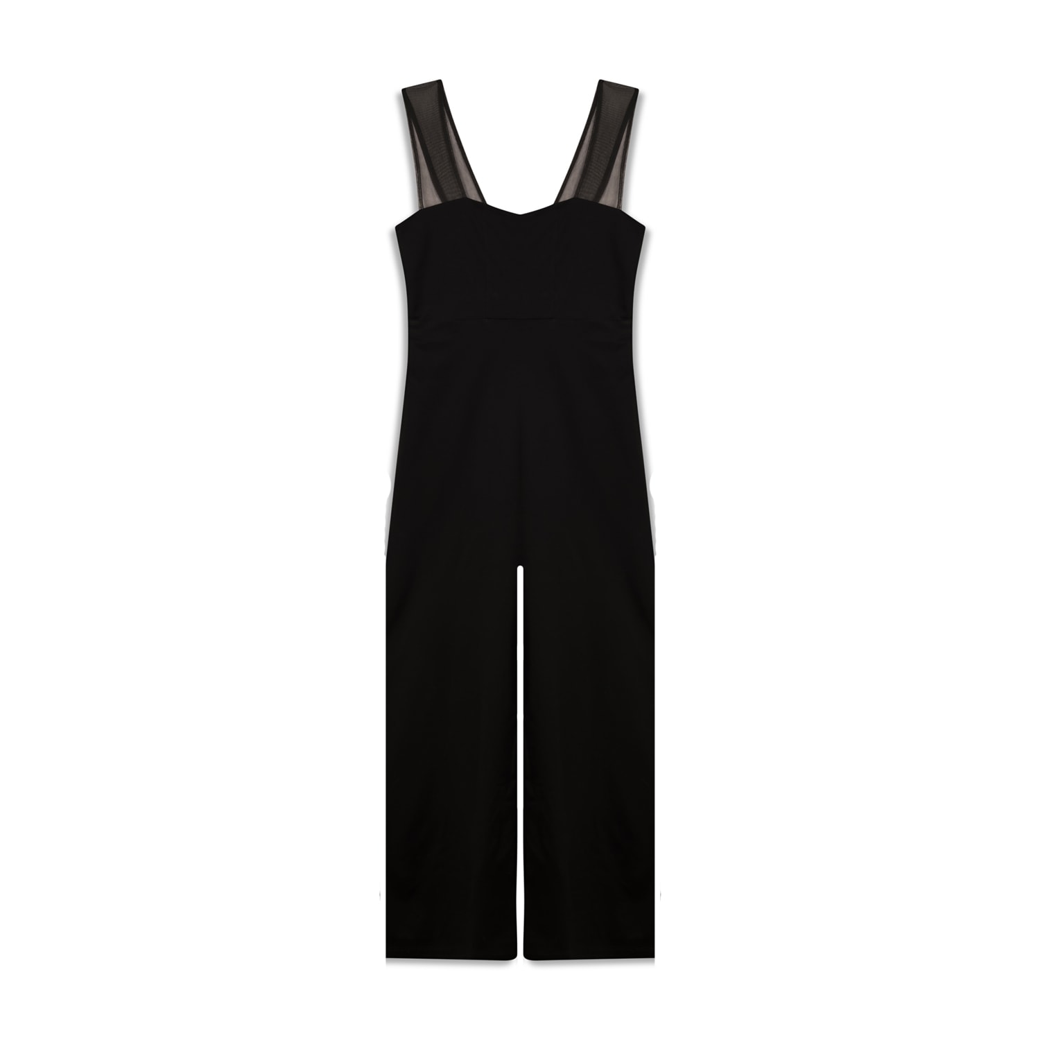 Marianne By Marie Jordane Women's Black Bowie Bustier Jumpsuit With Sheer Wide Straps