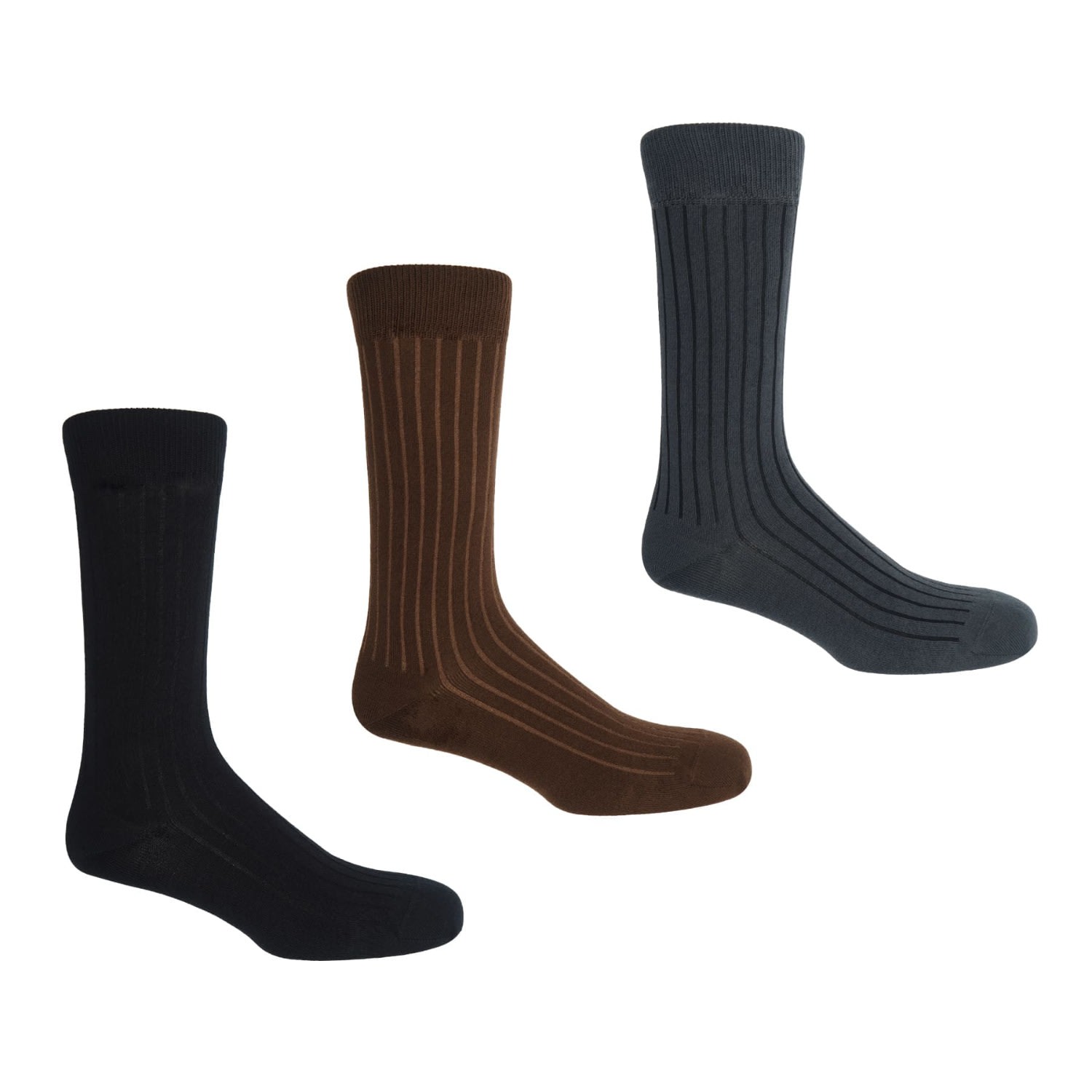 Peper Harow - Made In England Three Pack Essential Men's Socks - Neutral In Black/brown