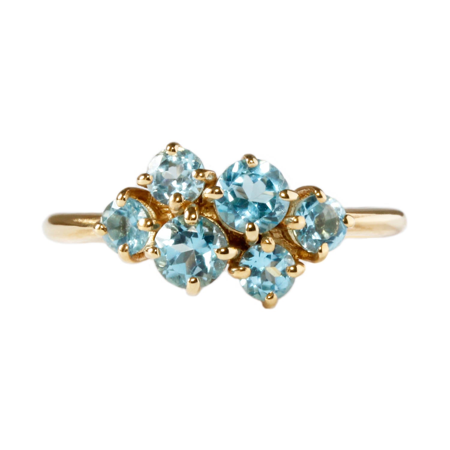 Lee Renee Women's Blue Topaz Cluster Ring - Gold In Gold
