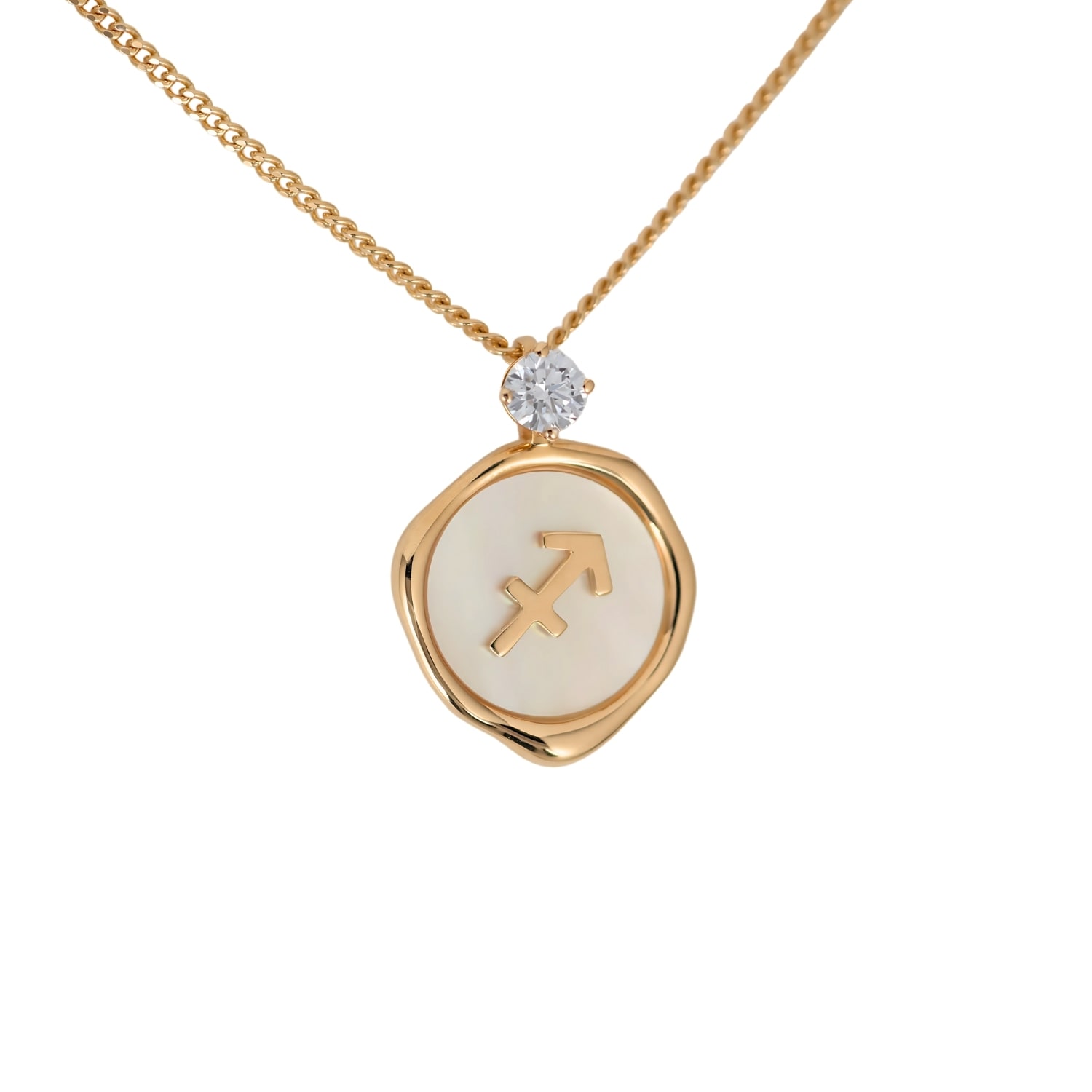 Hinch & Liu Women's Sagittarius Zodiac Pendant - Lab Grown Diamond Pendant In Gold Vermeil In Gold