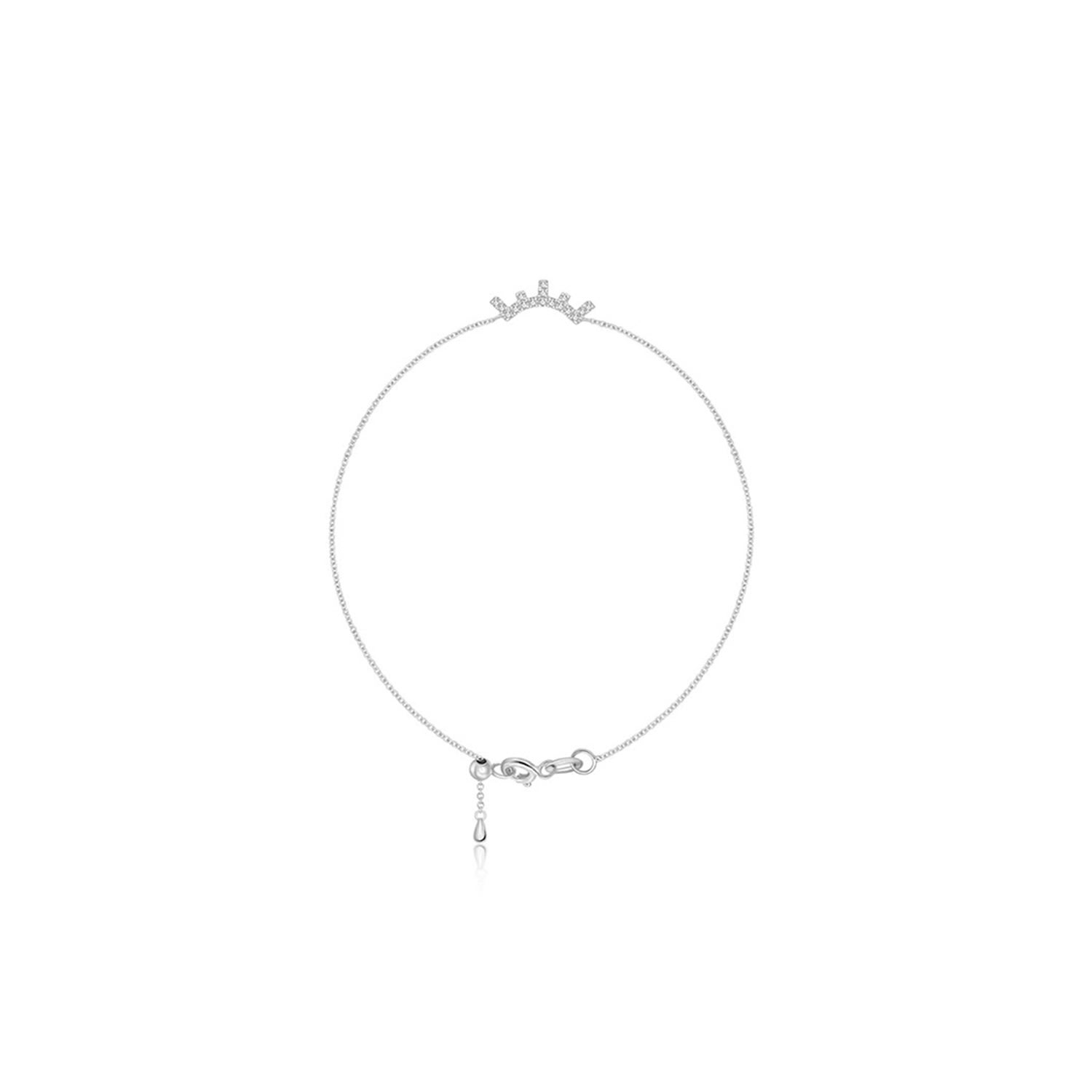 Genevieve Collection Women's 18k White Gold Eyelash Shape Diamond Bracelet In White