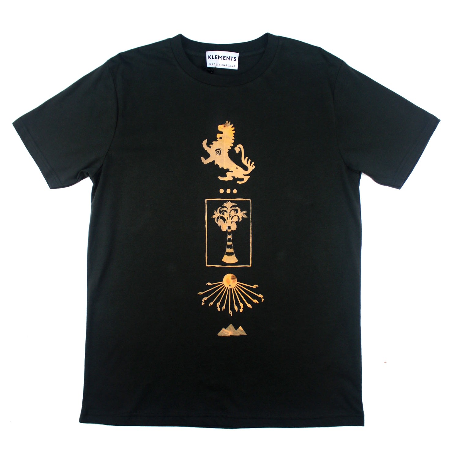 Klements Women's Ancient Hearts T Shirt In Orange/black In Black