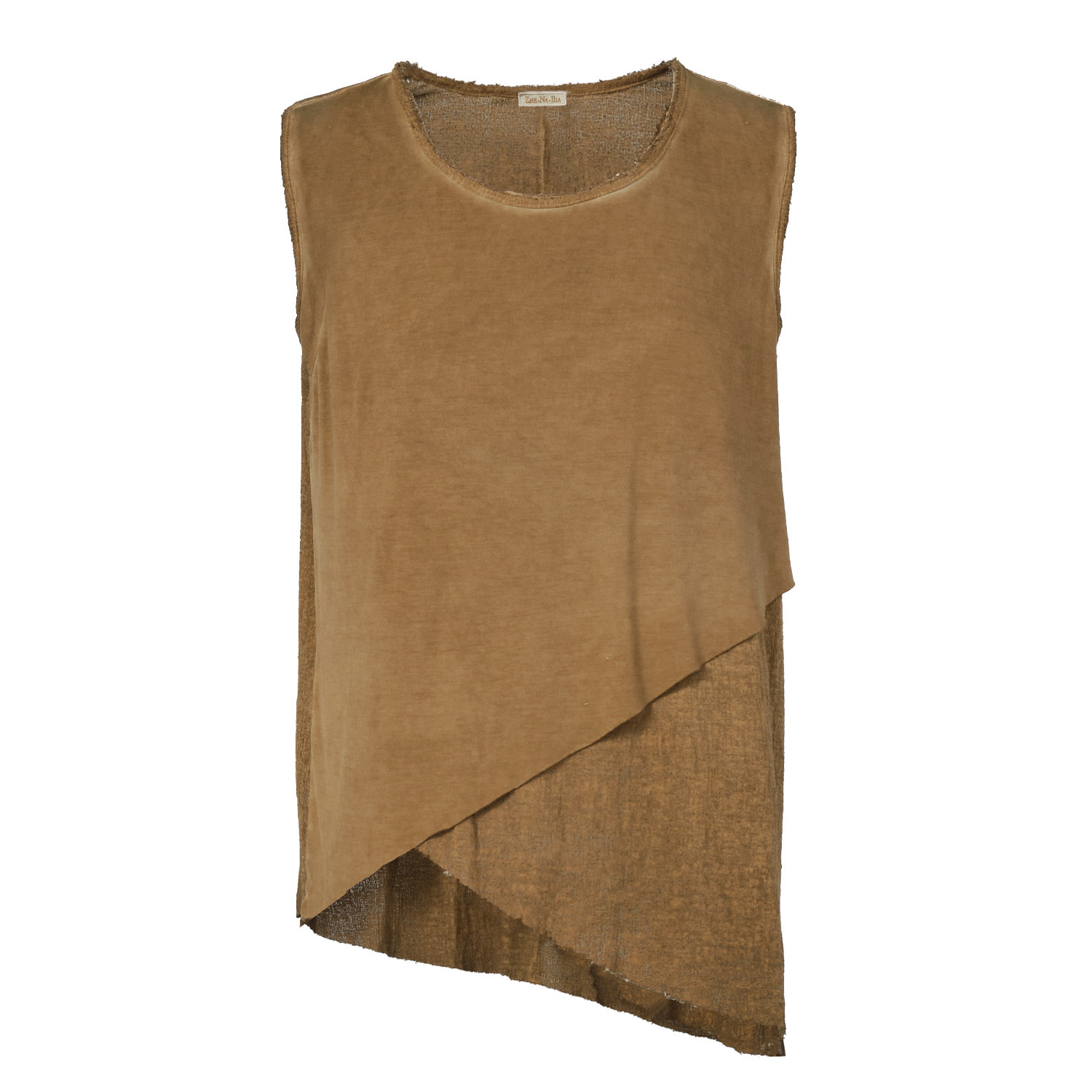 Gazi Vest - Sleeveless Boho T-Shirt Men Summer Top Brown | S/M | Zhenabia