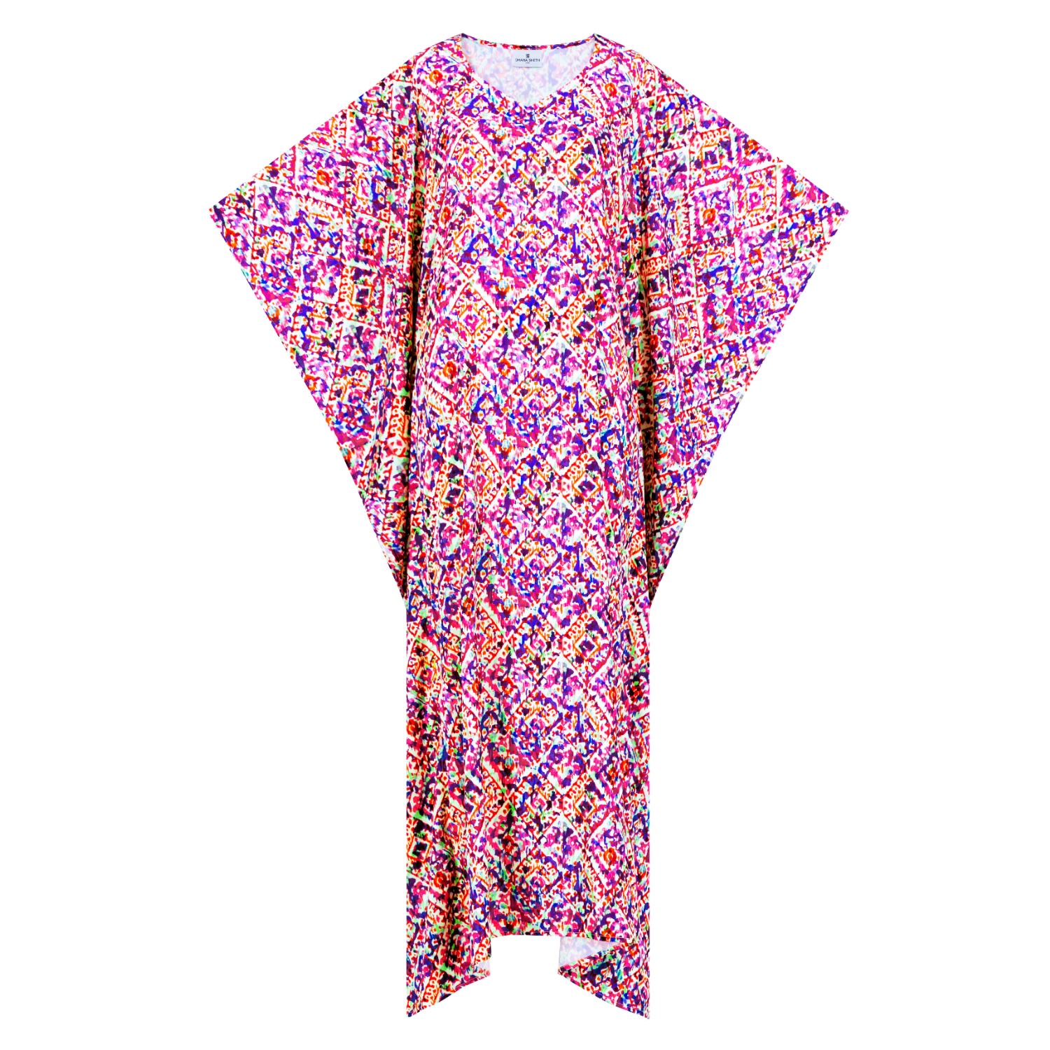 Women’s Pink / Purple Printed Kaftan One Size Dhara Sheth Dubai