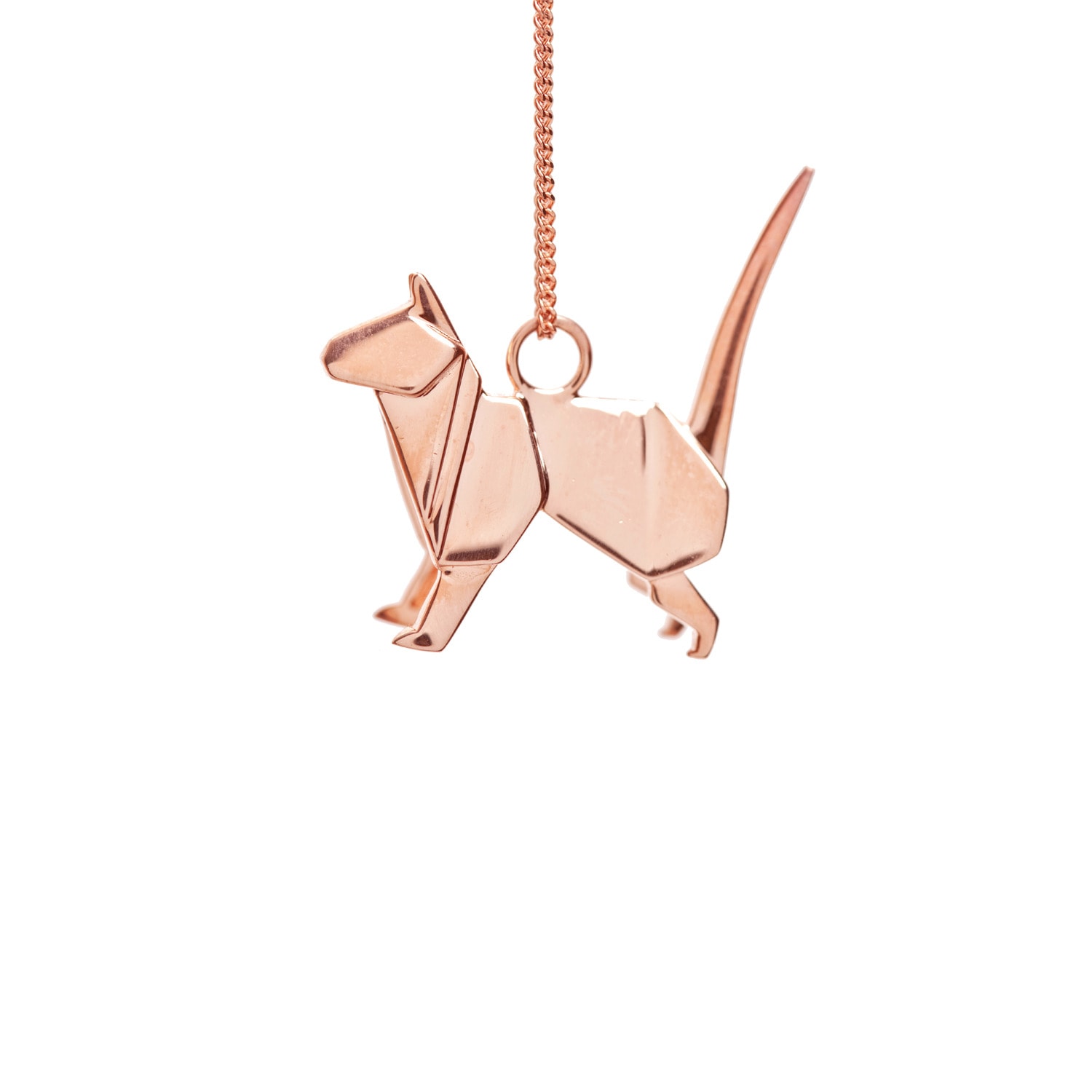 Women’s Cat Necklace Rose Gold Origami Jewellery