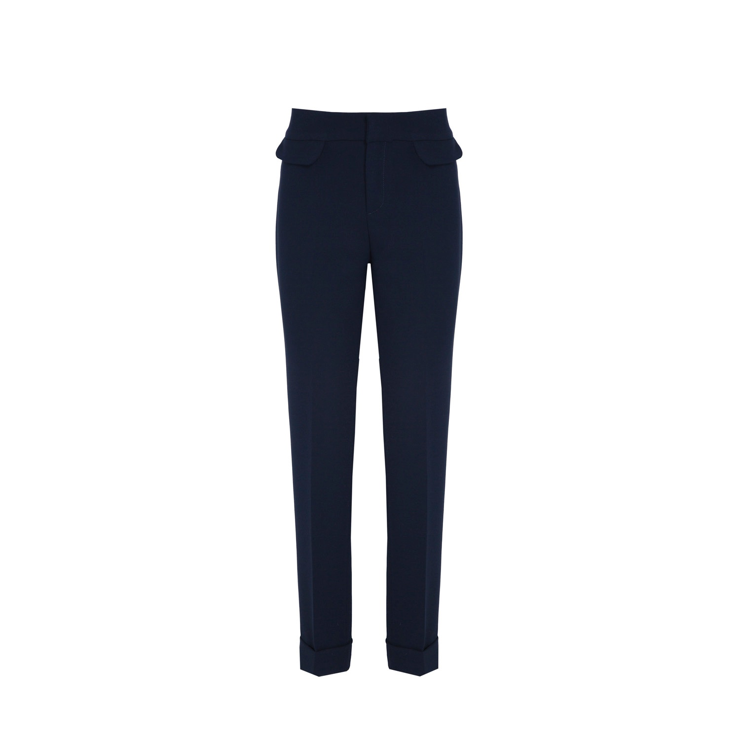 The Extreme Collection Women's Blue Olivia Navy Straight Premium Crepe Pants