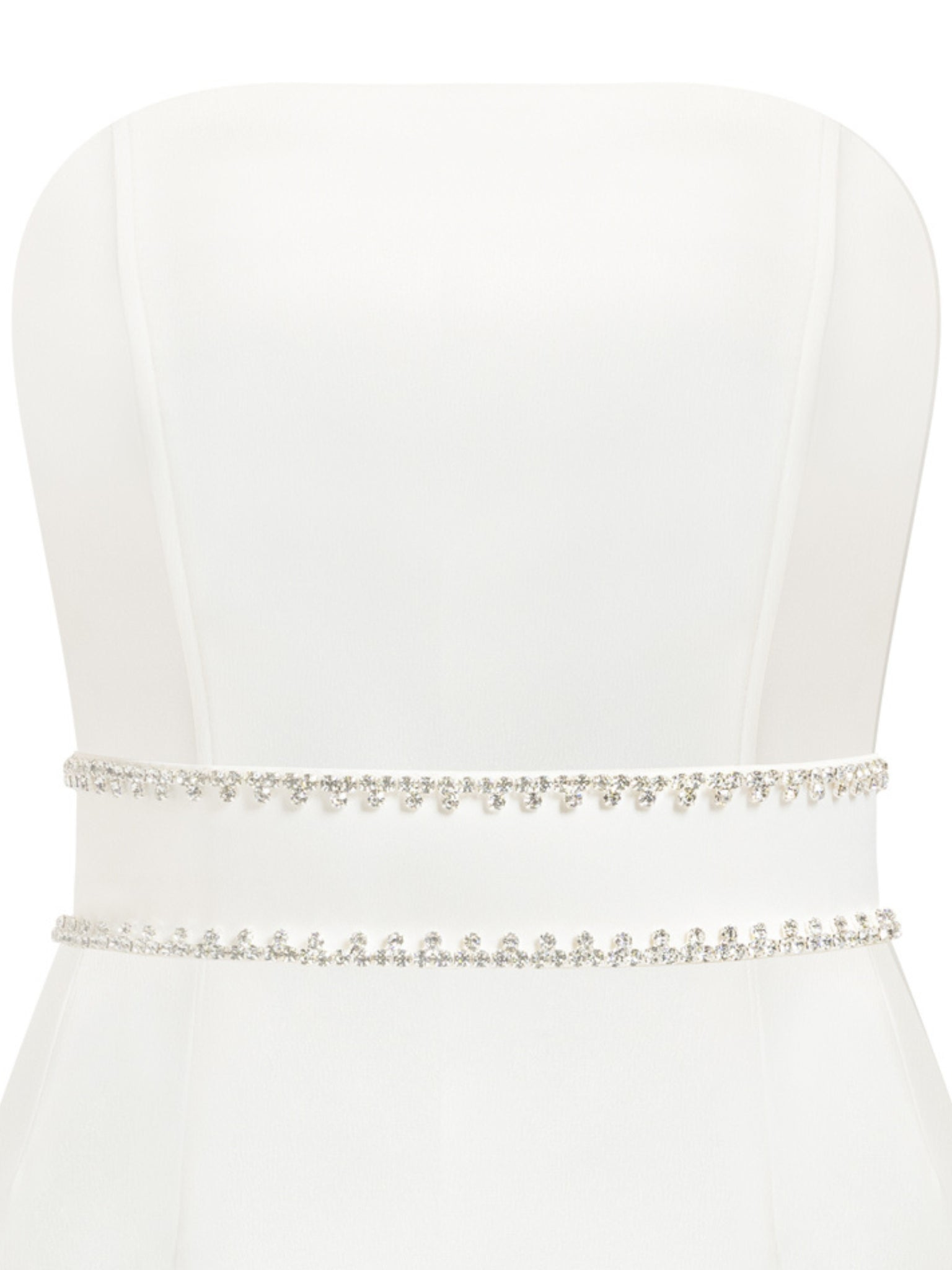 Tia Dorraine Women's Crystal-embellished Double Belt - Pearl White In White