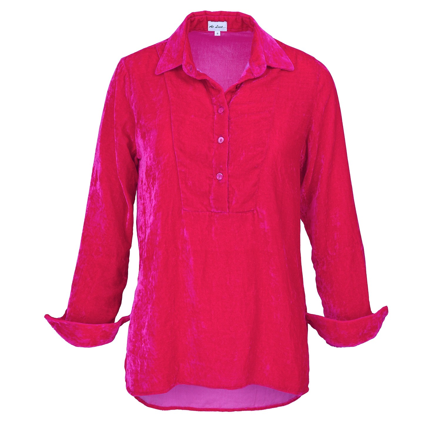 Women’s Pink / Purple Silk Velvet Shirt In Hot Pink Extra Small At Last...