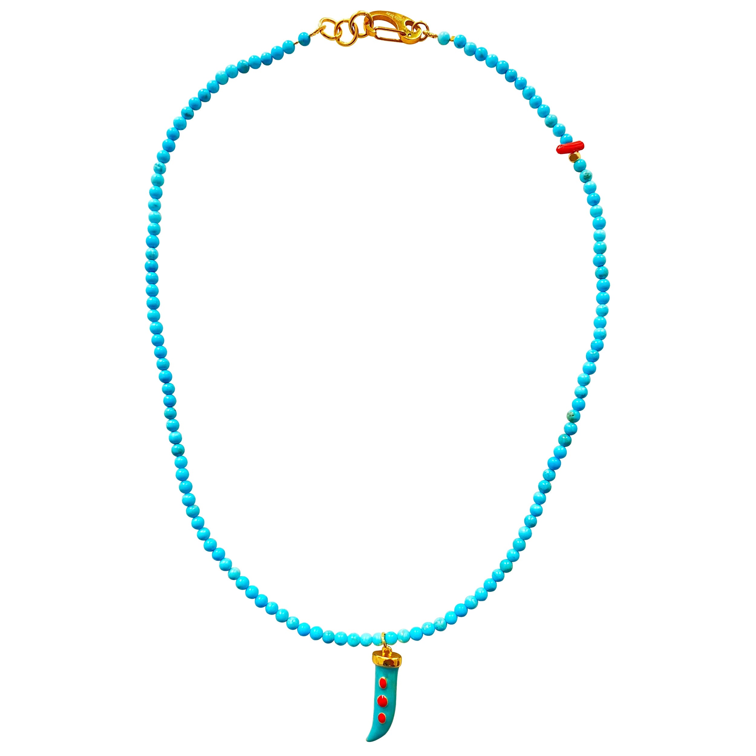 Smilla Brav Women's Gold / Blue / Red Turquoise Necklace Gigi In Multi