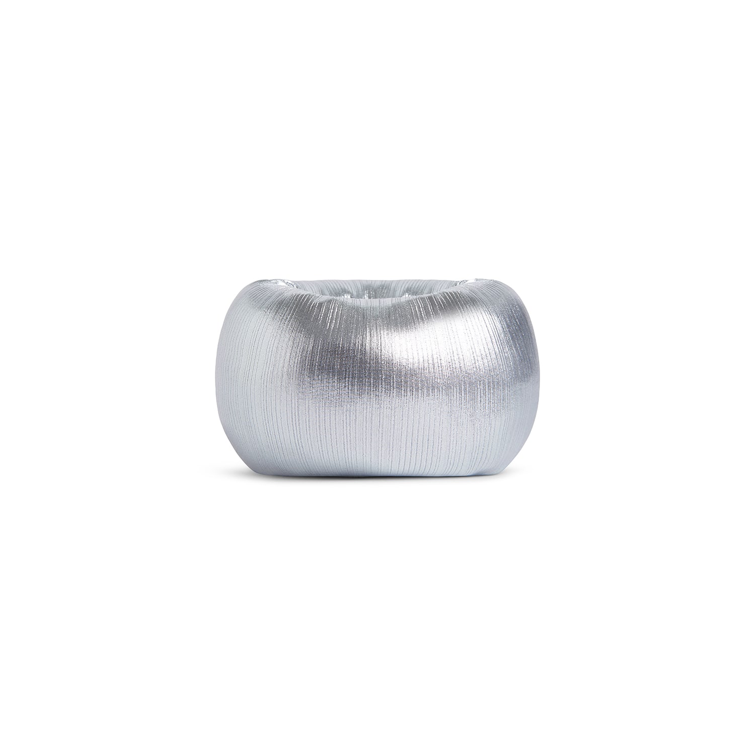 X2 Women's Silver Puff Bangle: Chrome In Silver