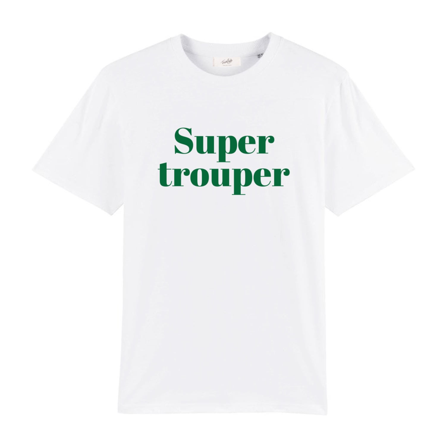 Fanclub Women's White / Green Super Trouper Retro Slogan T-shirt In White/green