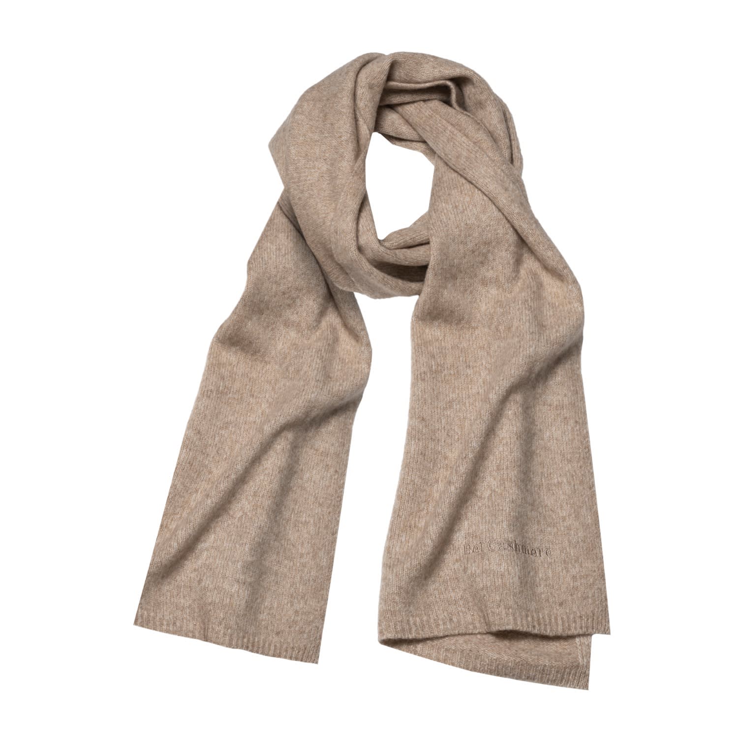 Bel Cashmere Women's Neutrals Big Knitted Cashmere Scarf Beige Jaspe In Beige