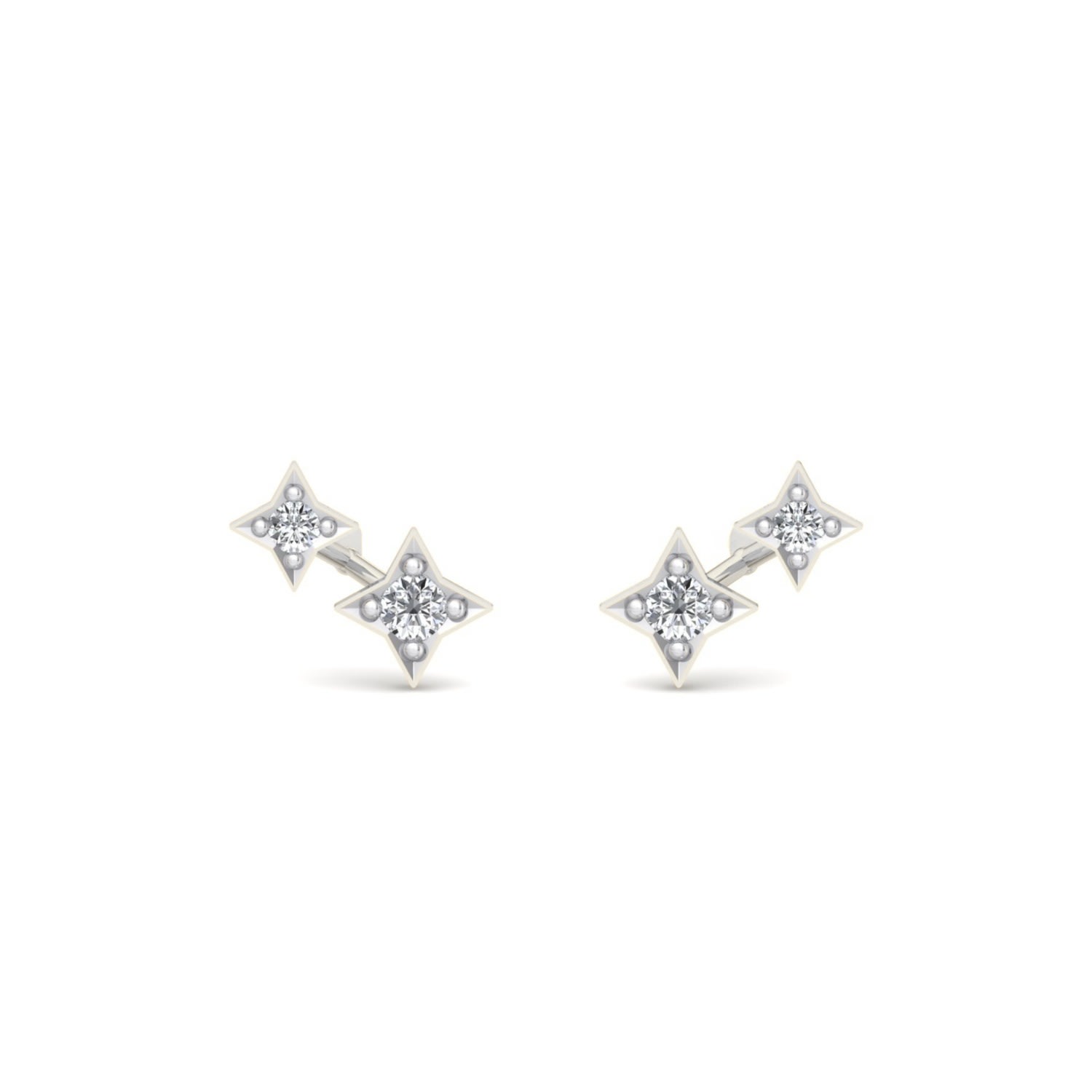 Women’s Illuminess Mini Silver Shooting Star Studs Bloomtine Earth Angel Hq