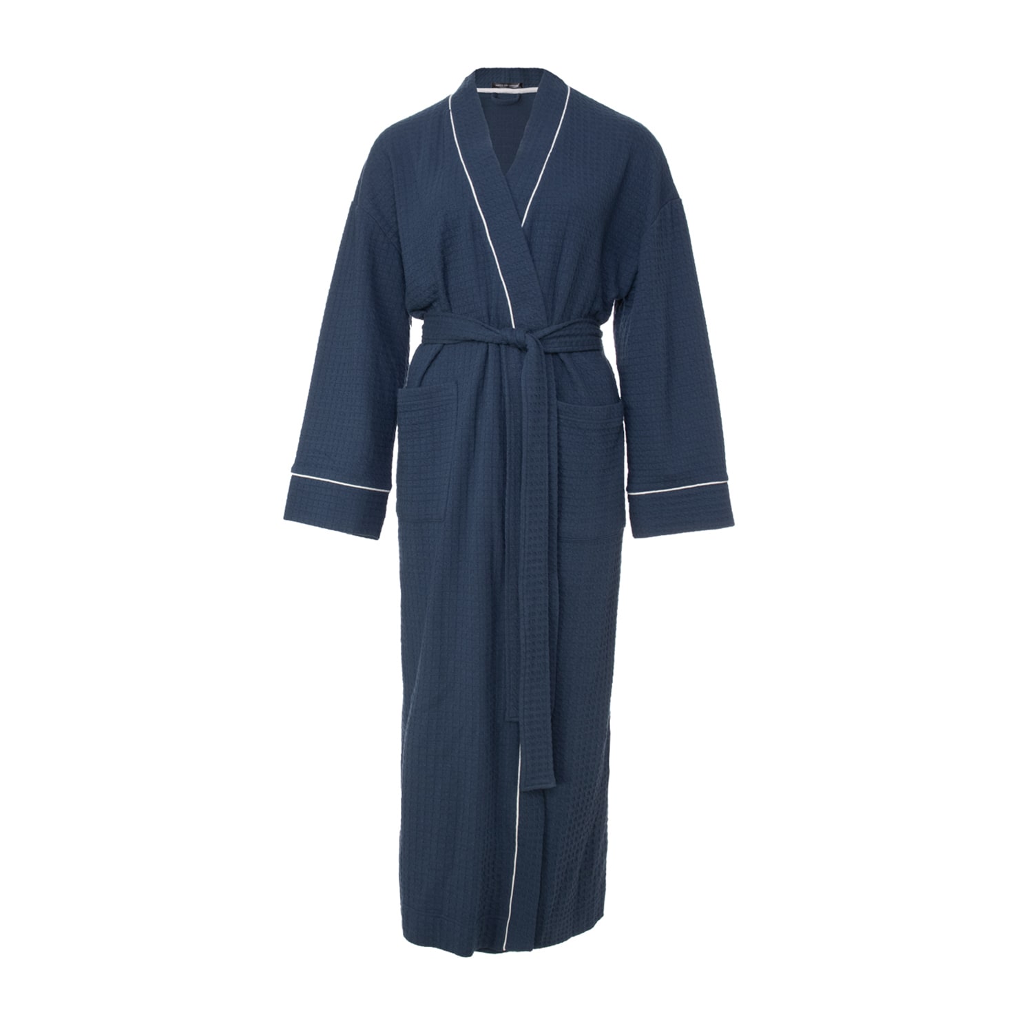 Pretty You Women's Luxury Suite Waffle Robe In Marine Blue In Blue