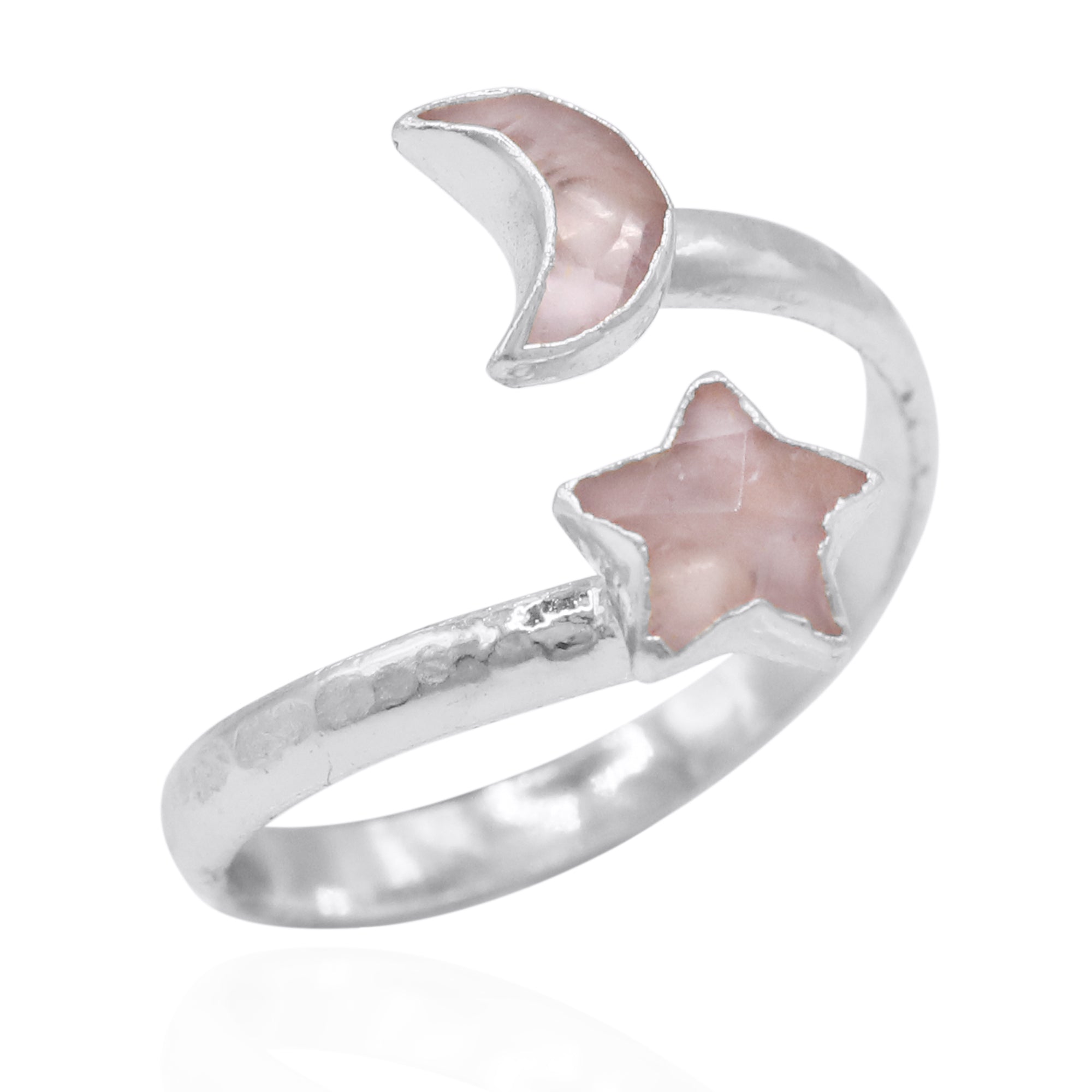 Luna Charles Women's Gold / Silver Isla Rose Quartz Moon & Star Ring In Multi