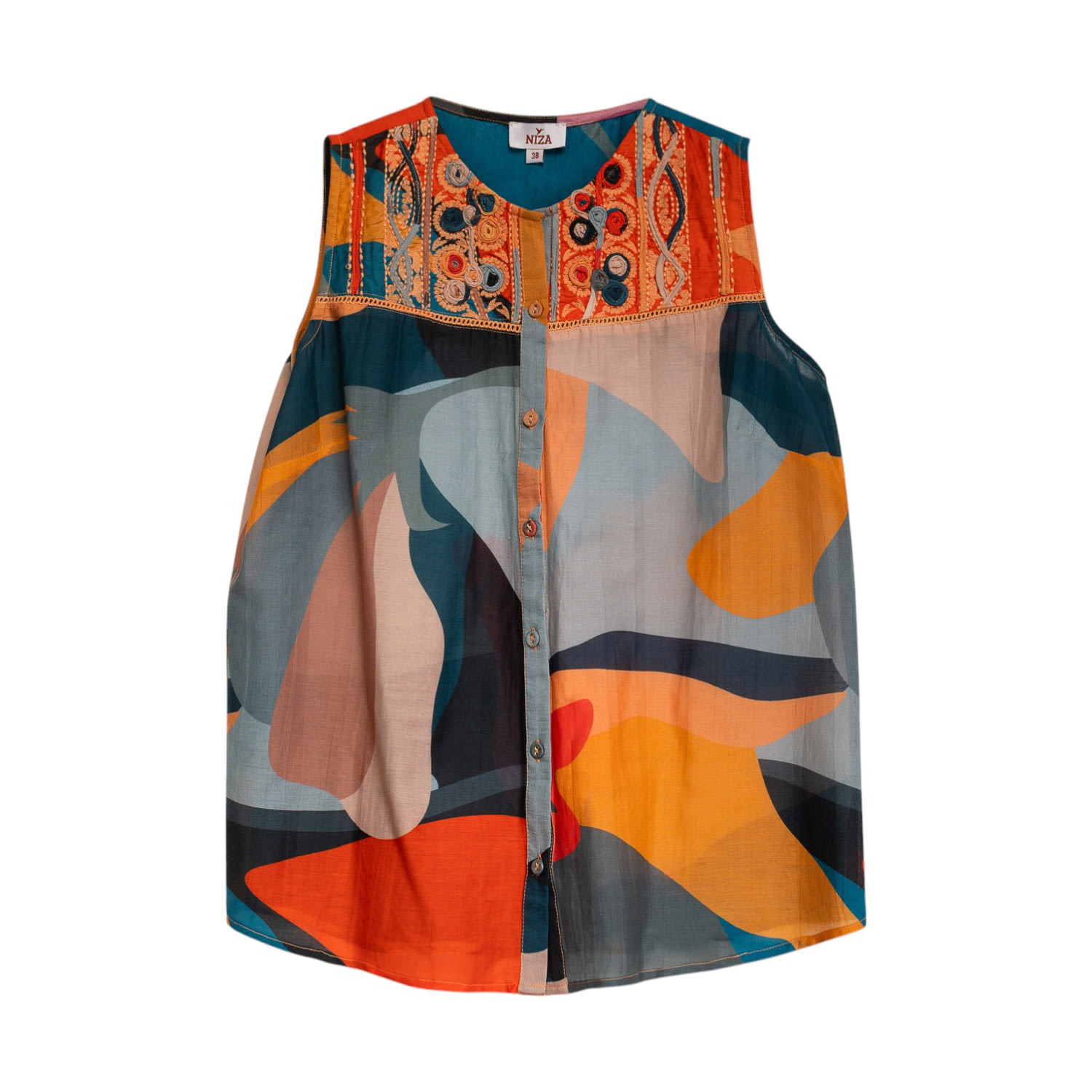 Niza Women's Abstract Embroidered Shirt Naima