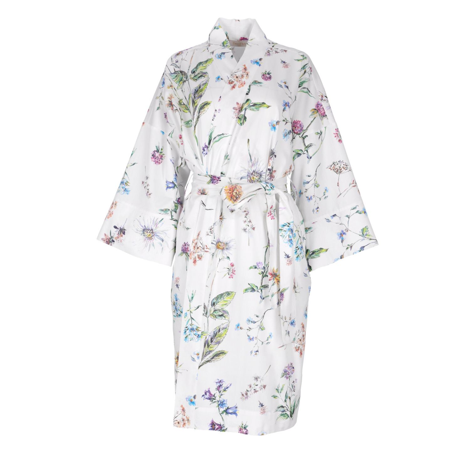 Decoflux Home Women's White Cotton Kimono Midsummer & Matching Cotton Bag + Gift Wrapping In White