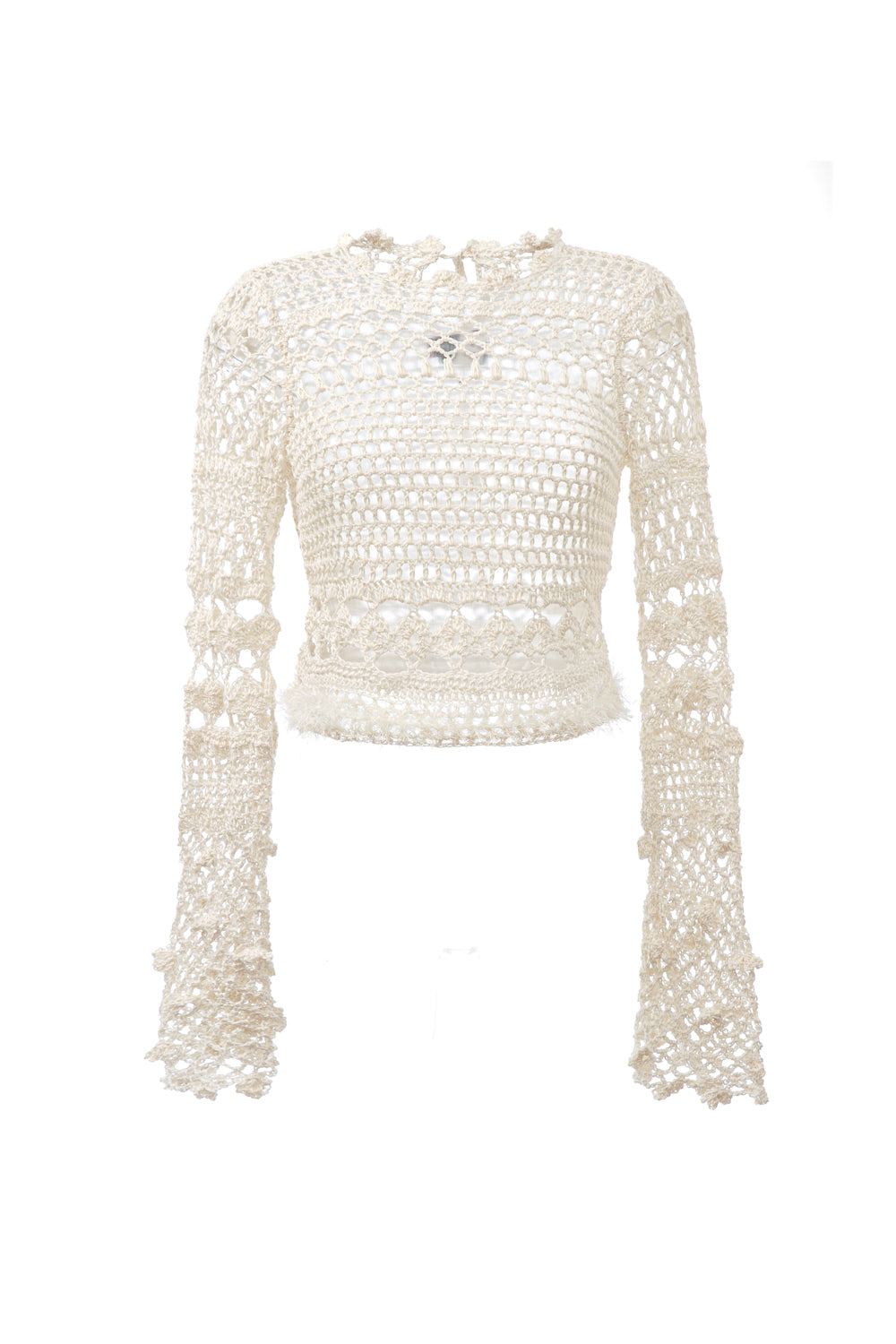 Shop Andreeva Women's Malva White Handmade Crochet Top