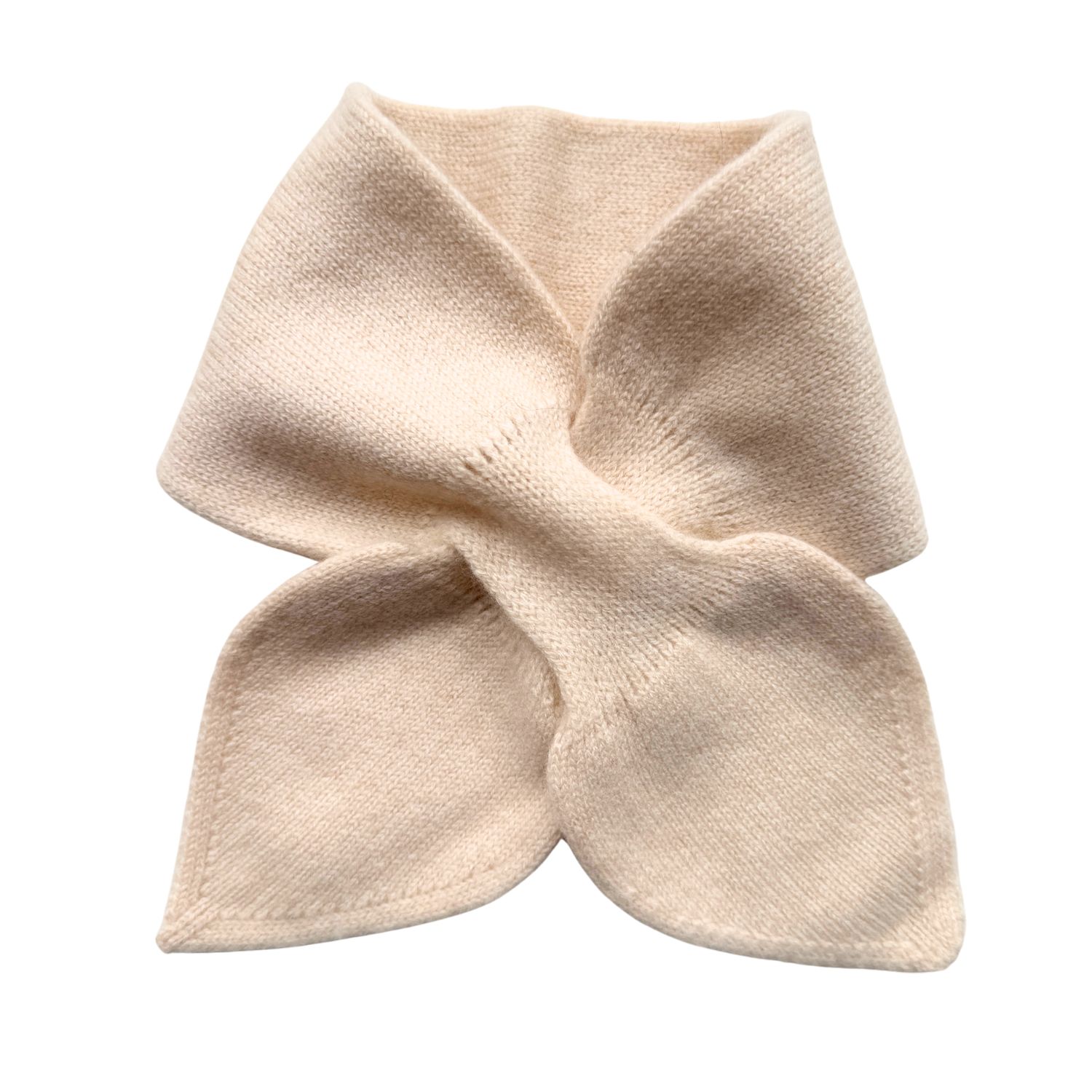My Little Nature Women's Neutrals Cashmere Scarf For Her Beige Color Bow Tie For Woman In Sand
