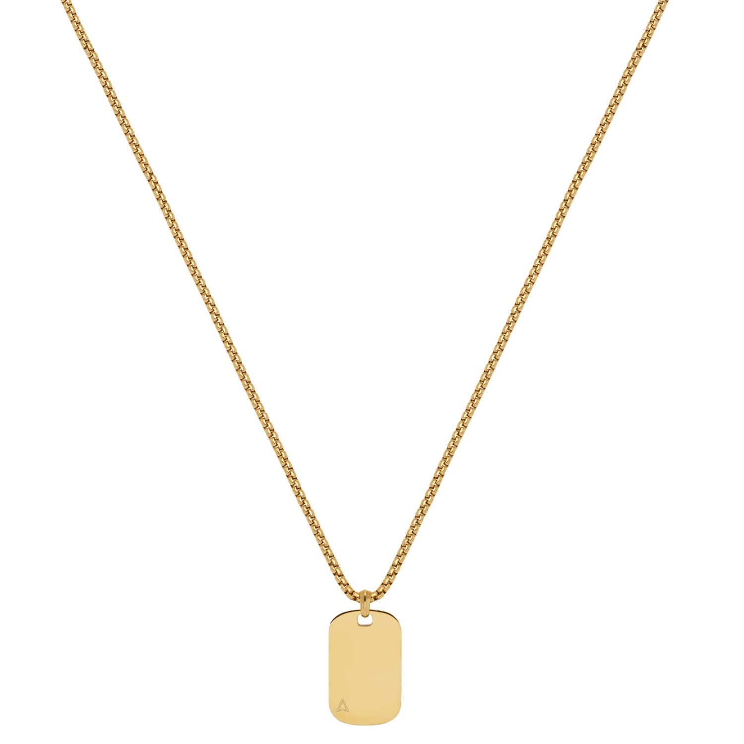 gold id tag necklace