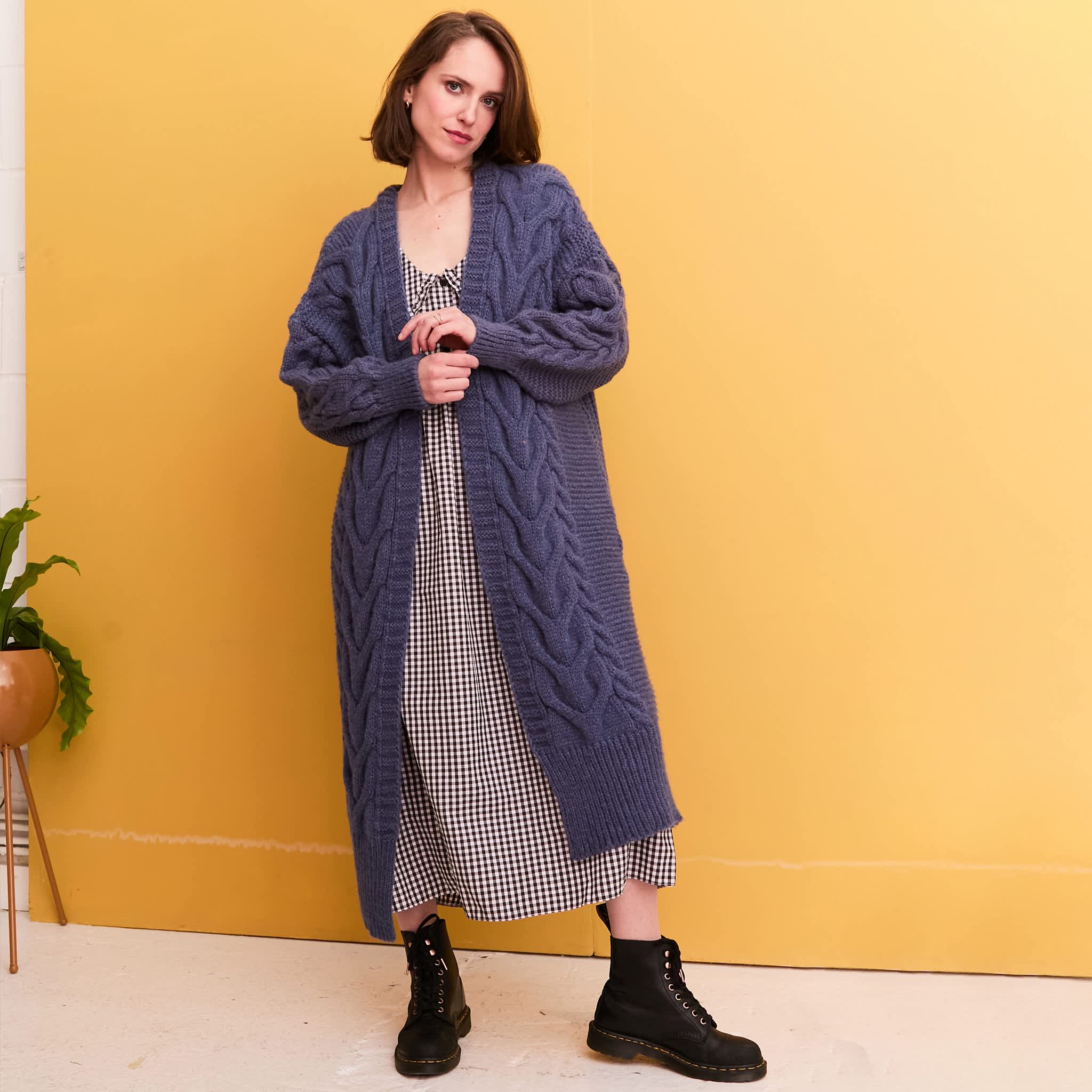 トップス A&S Bulky sleeve balloon cardigan short Women Y2k Cable Knit Chunky Cardigan Open Front Long Balloon