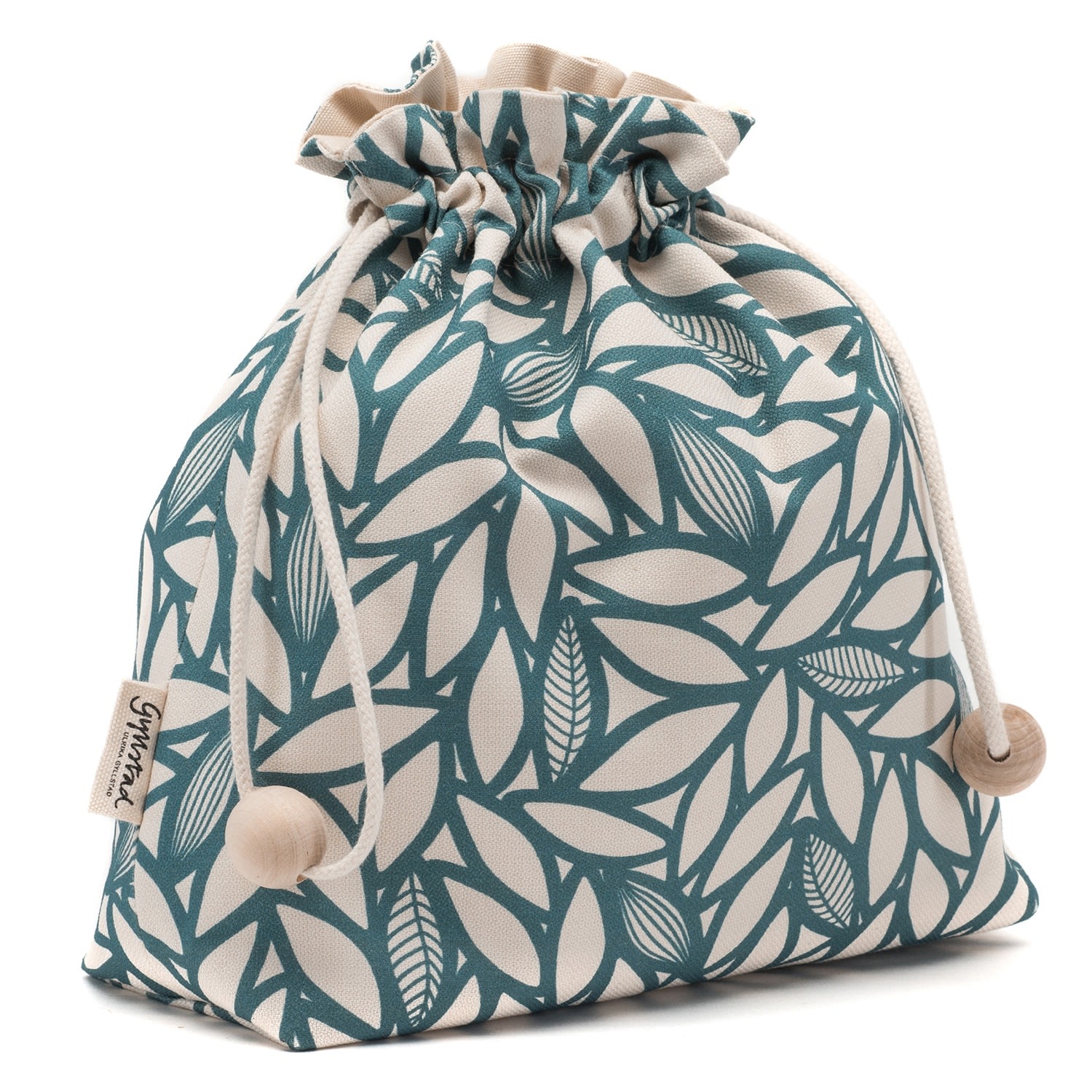 Gyllstad Blue Bladverk Petrol Drawstring Wash Bag In Blue