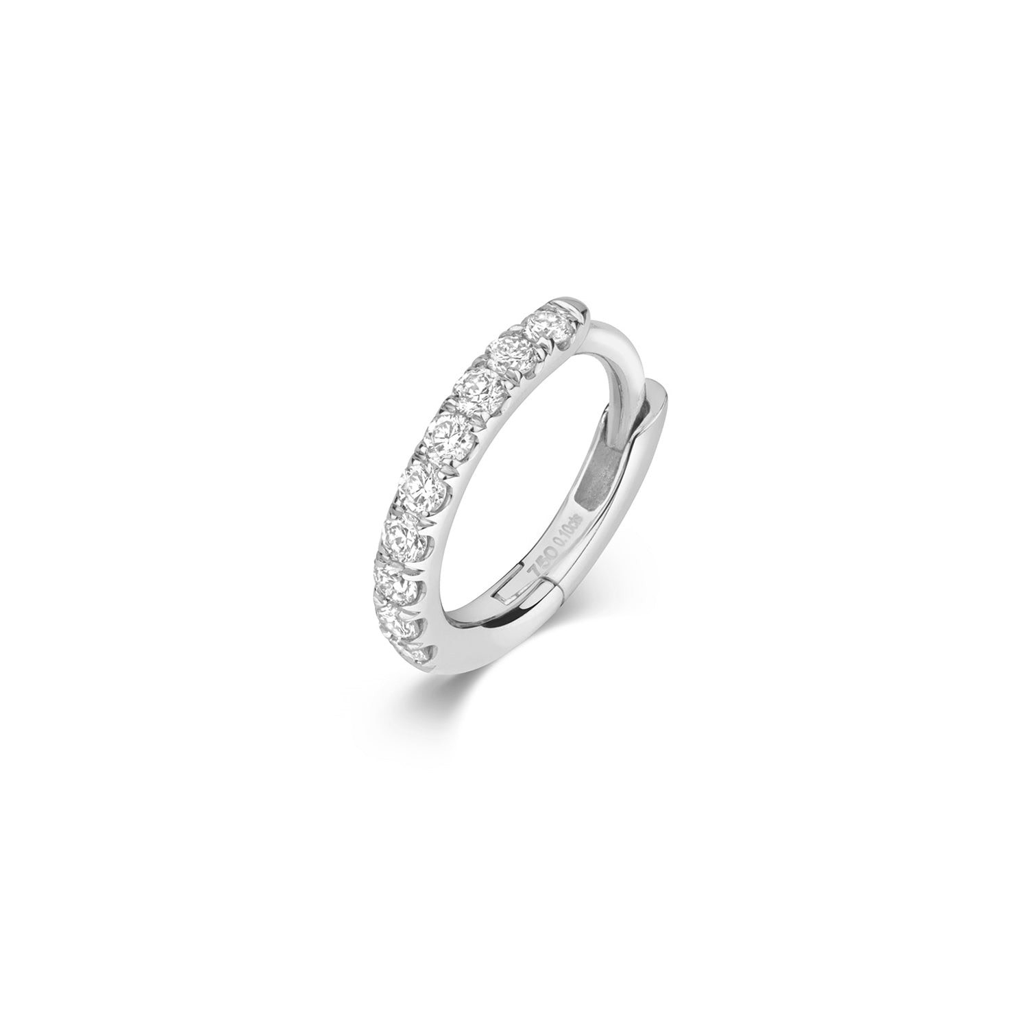 Women’s Diamond Cartilage Hoop In White-Gold Cervin Blanc